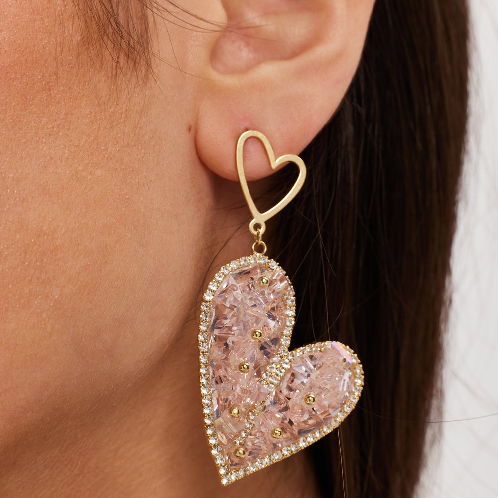 
                  
                    Liquorish Crystal Heart Drop Style Earrings
                  
                