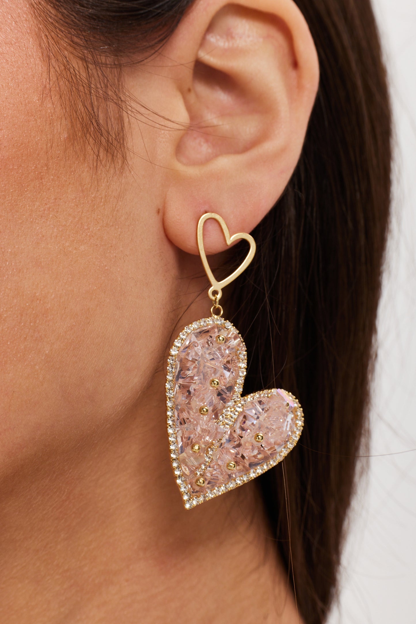 
                  
                    Liquorish Crystal Heart Drop Style Earrings
                  
                