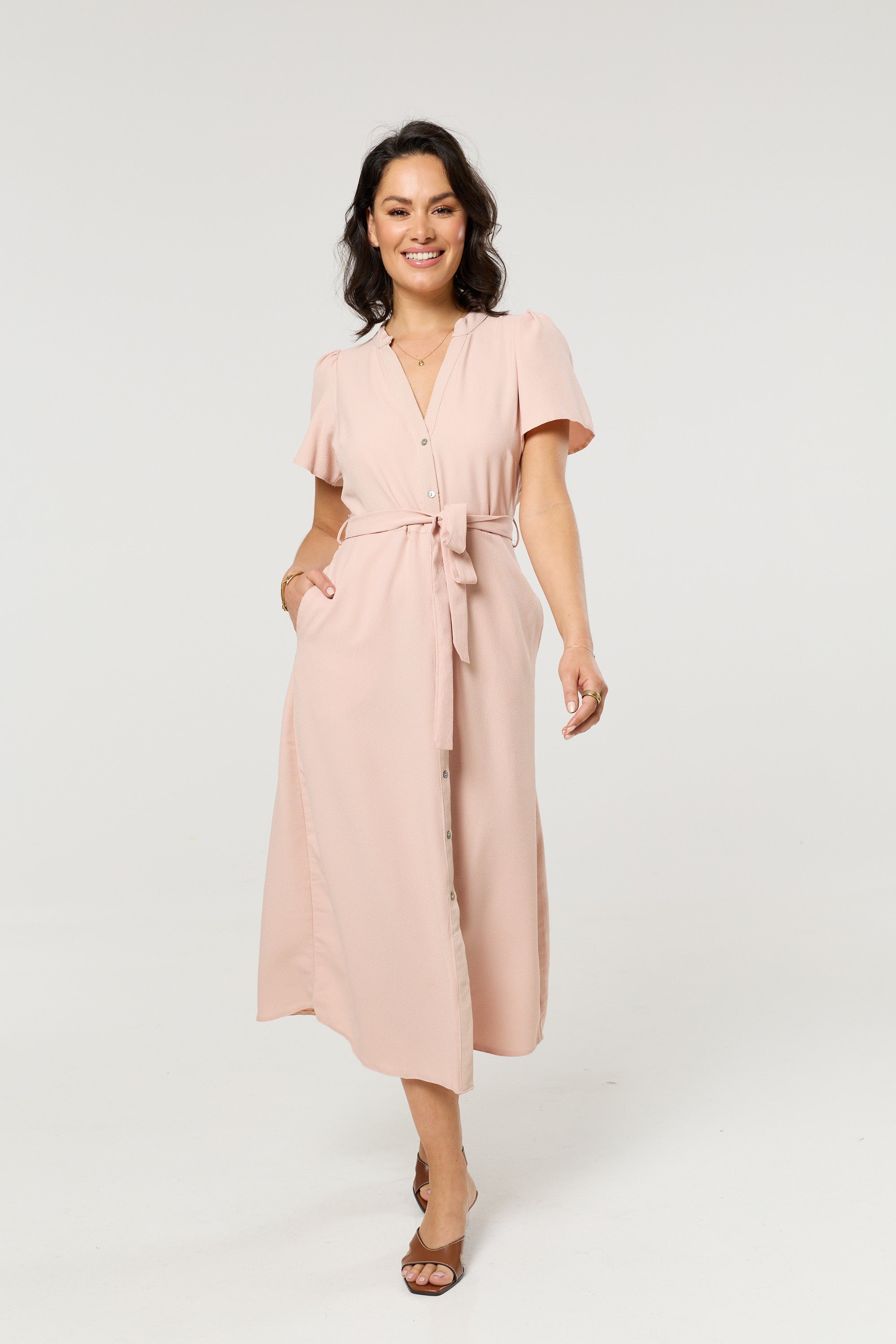 pink button down midi dress Perfect For You Fuchsia Floral Button Down Midi Dress Shop the Mint