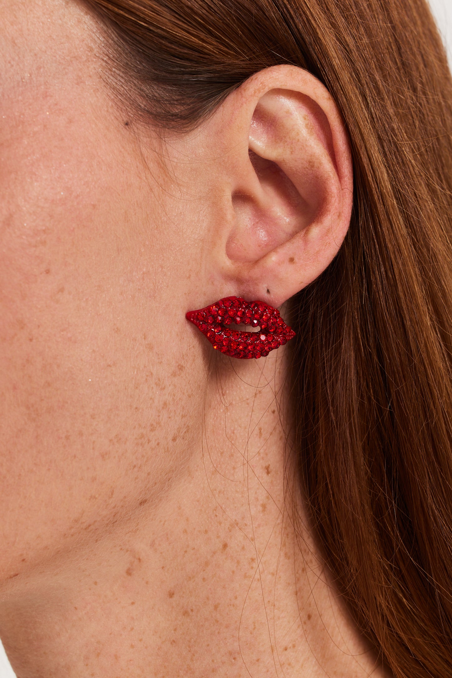 
                  
                    Liquorish Pair Of Lips Stud Earrings With Rhinestone Embellishment In Red
                  
                