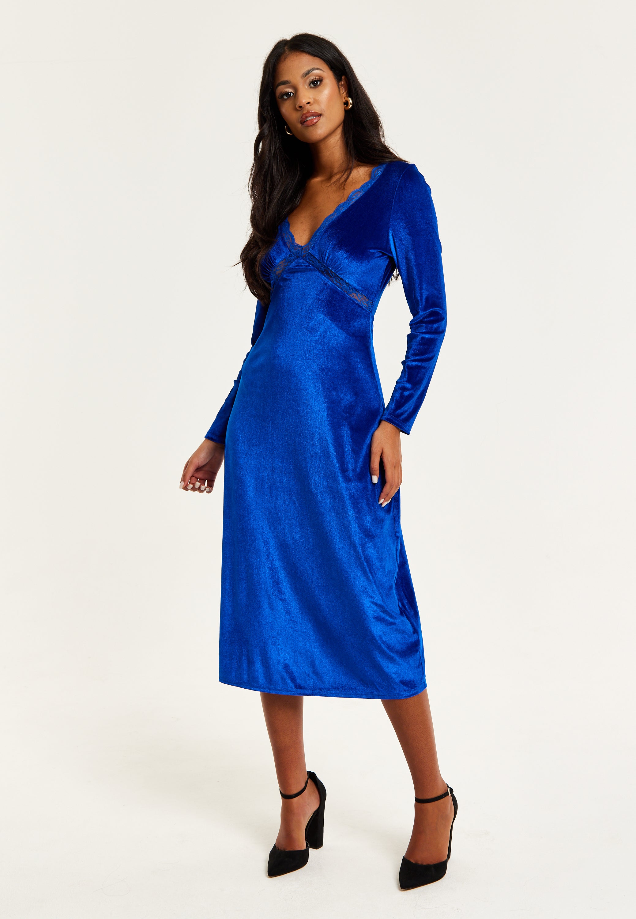 Gracie Cobalt Blue Sequin Lace Cocktail Dress