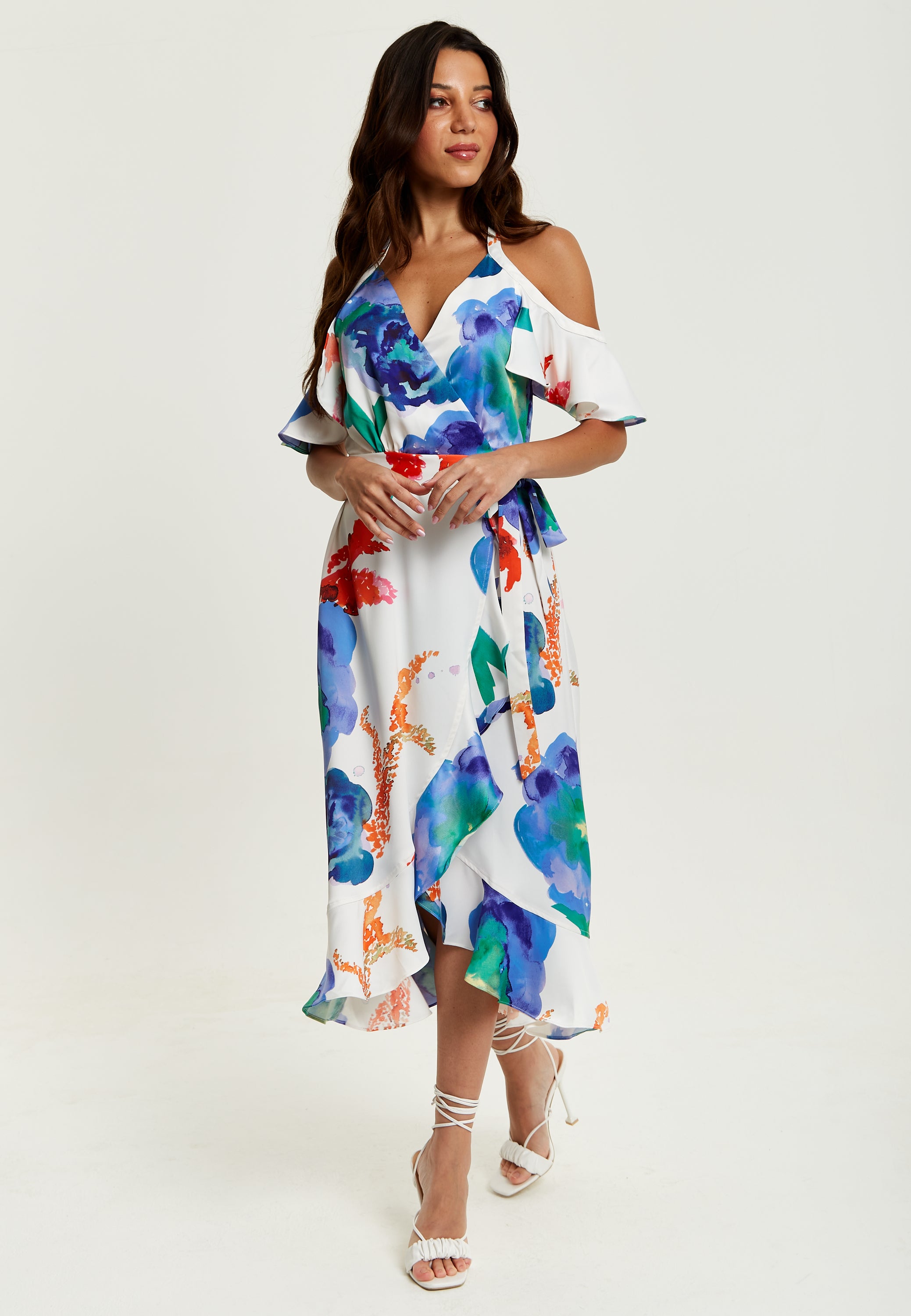 White strapless hot sale wrap dress