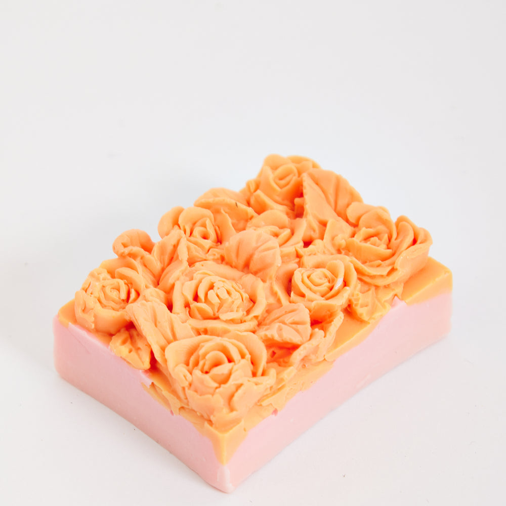 
                  
                    Liquorish Orange and Pink Bed of Roses Floral Soap Handmade Soap
                  
                