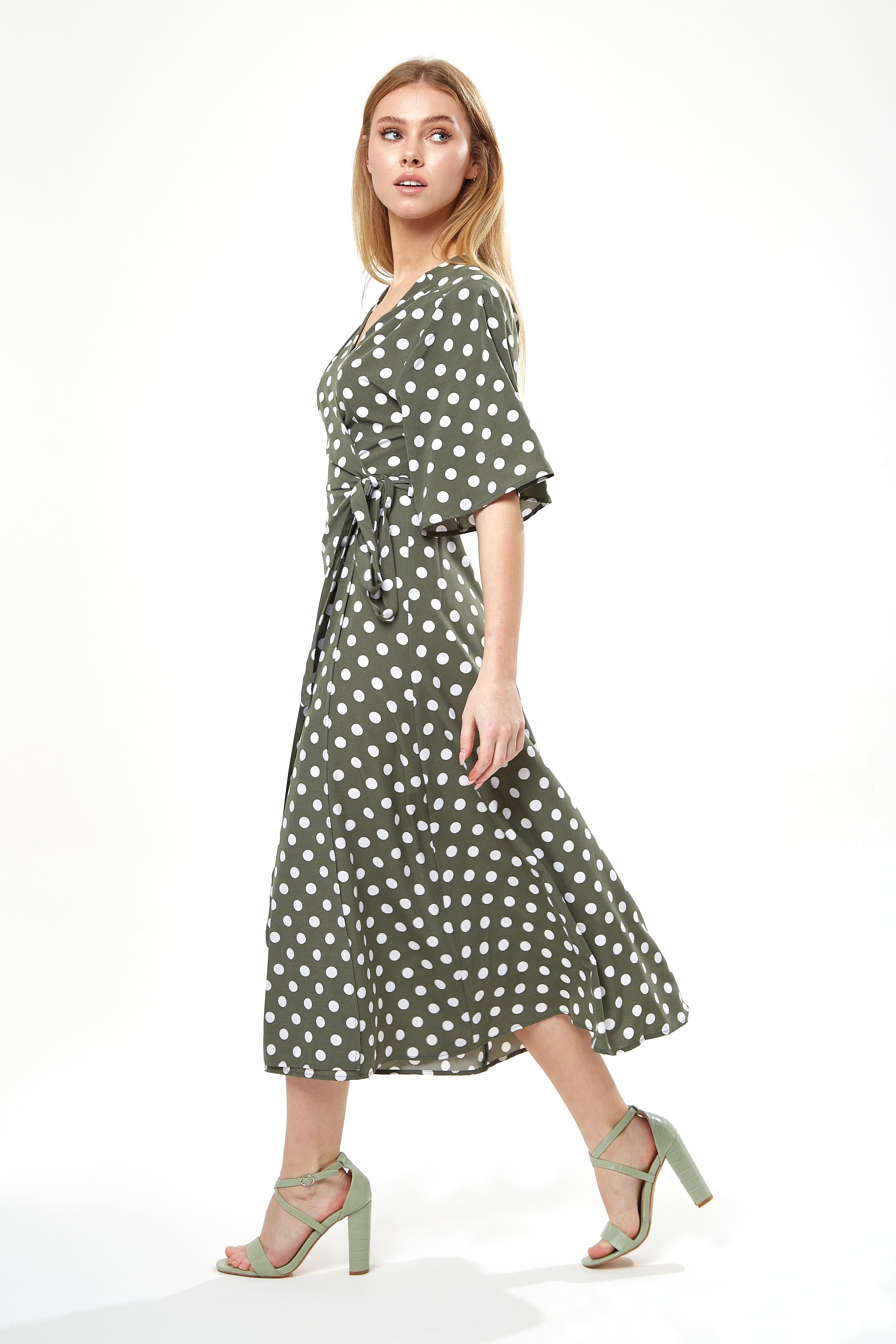 Khaki polka 2024 dot dress