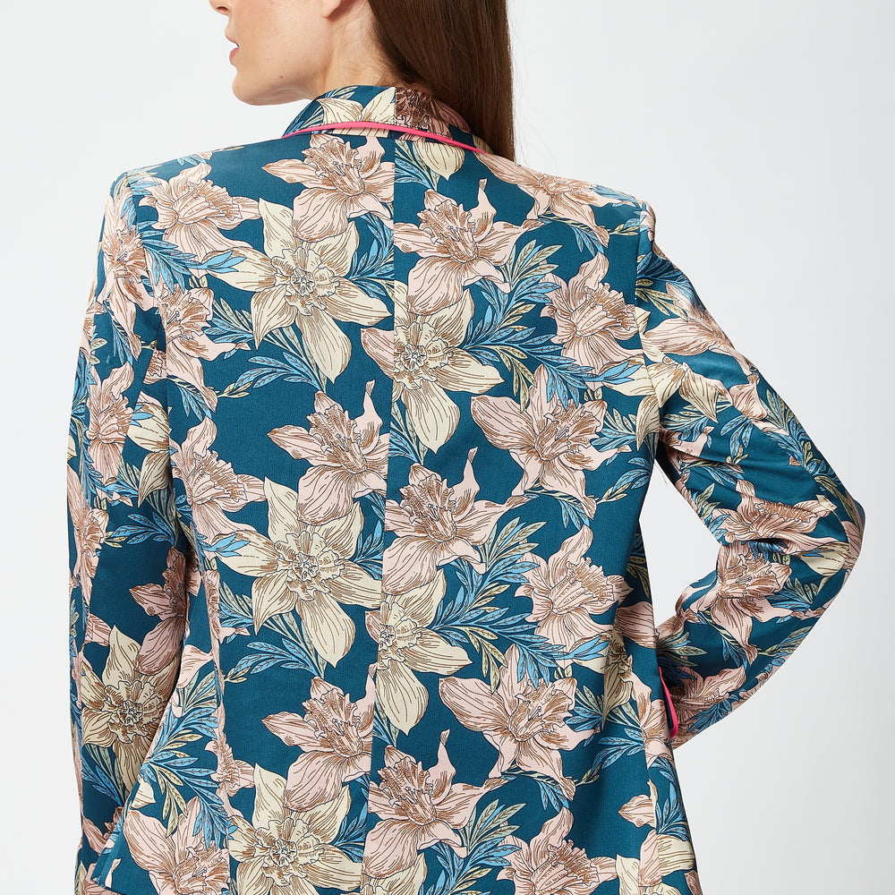
                  
                    Liquorish Floral Jacket with Neon Piping
                  
                