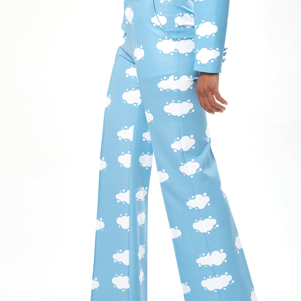 
                  
                    Liquorish Cloud Print Suit Trousers in Blue
                  
                