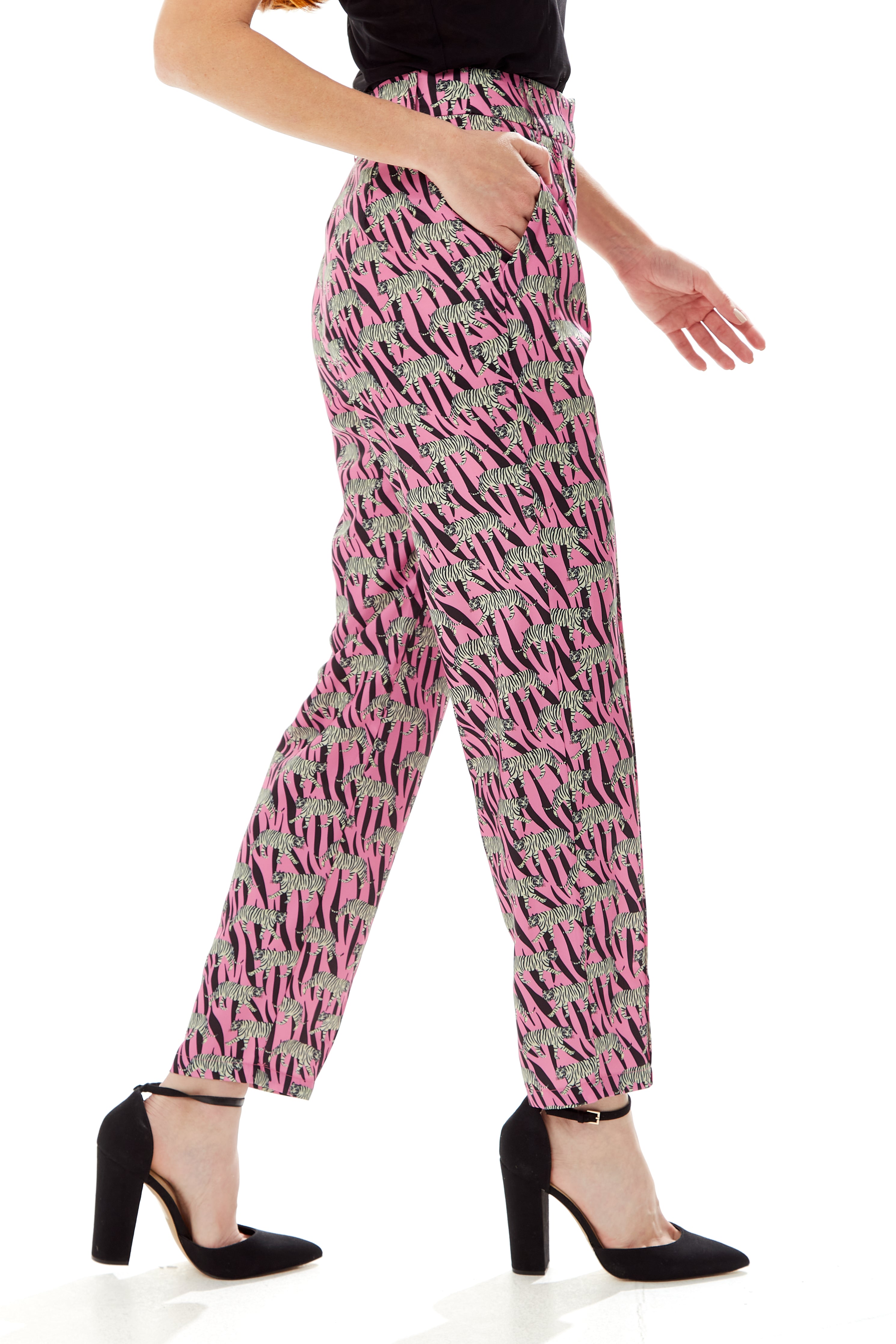 Purple leopard best sale print trousers