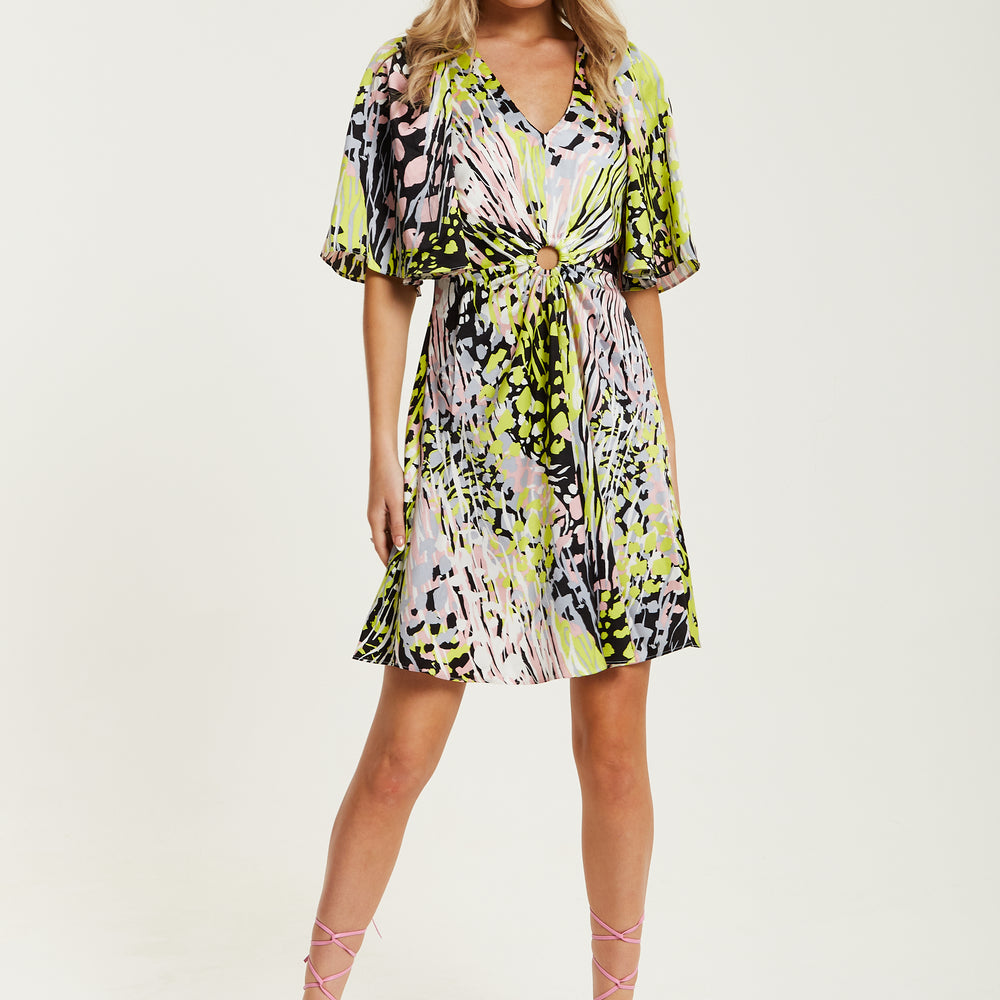 
                  
                    Liquorish Multicolour Abstract Print Mini Dress With Cut Out Front
                  
                