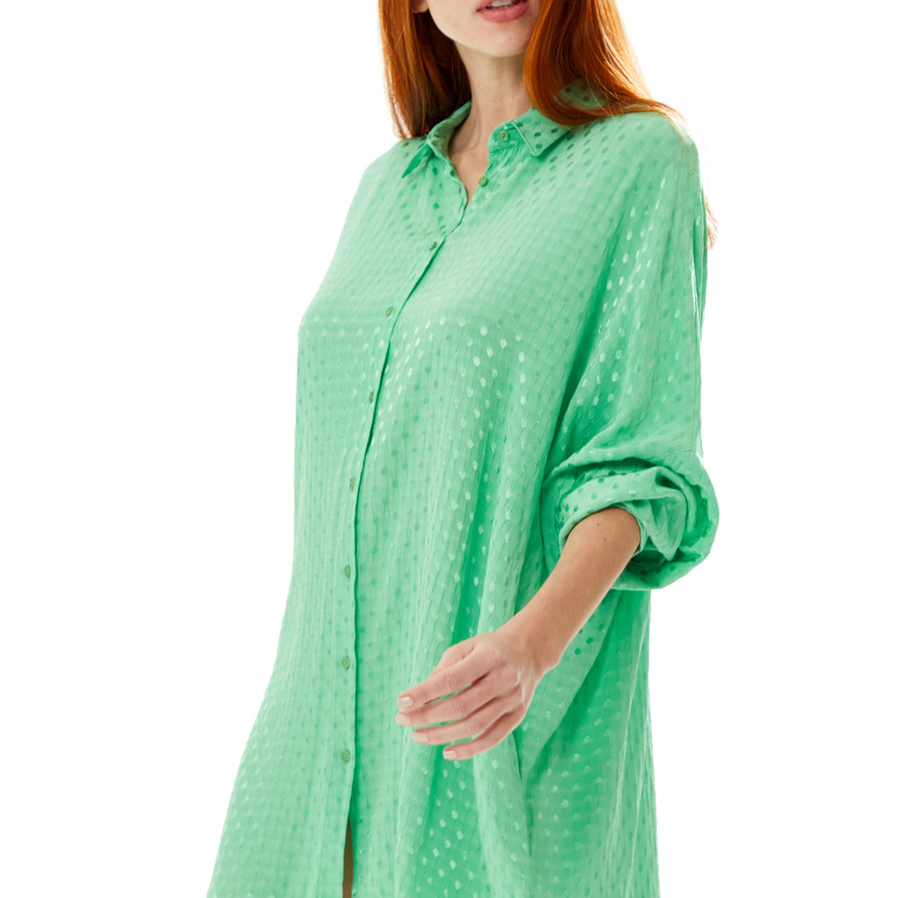 
                  
                    Divine Grace Green Jacquard Oversized Shirt
                  
                