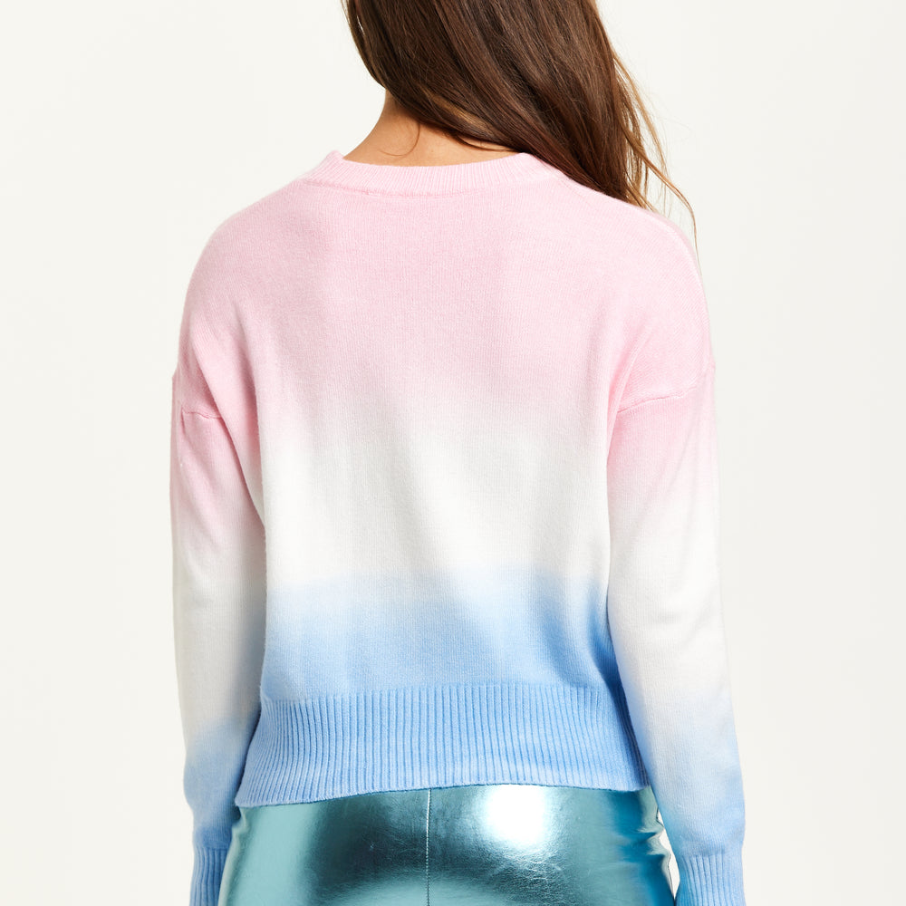 
                  
                    Liquorish Ombre Pattern Jumper In Pink, White And Blue
                  
                
