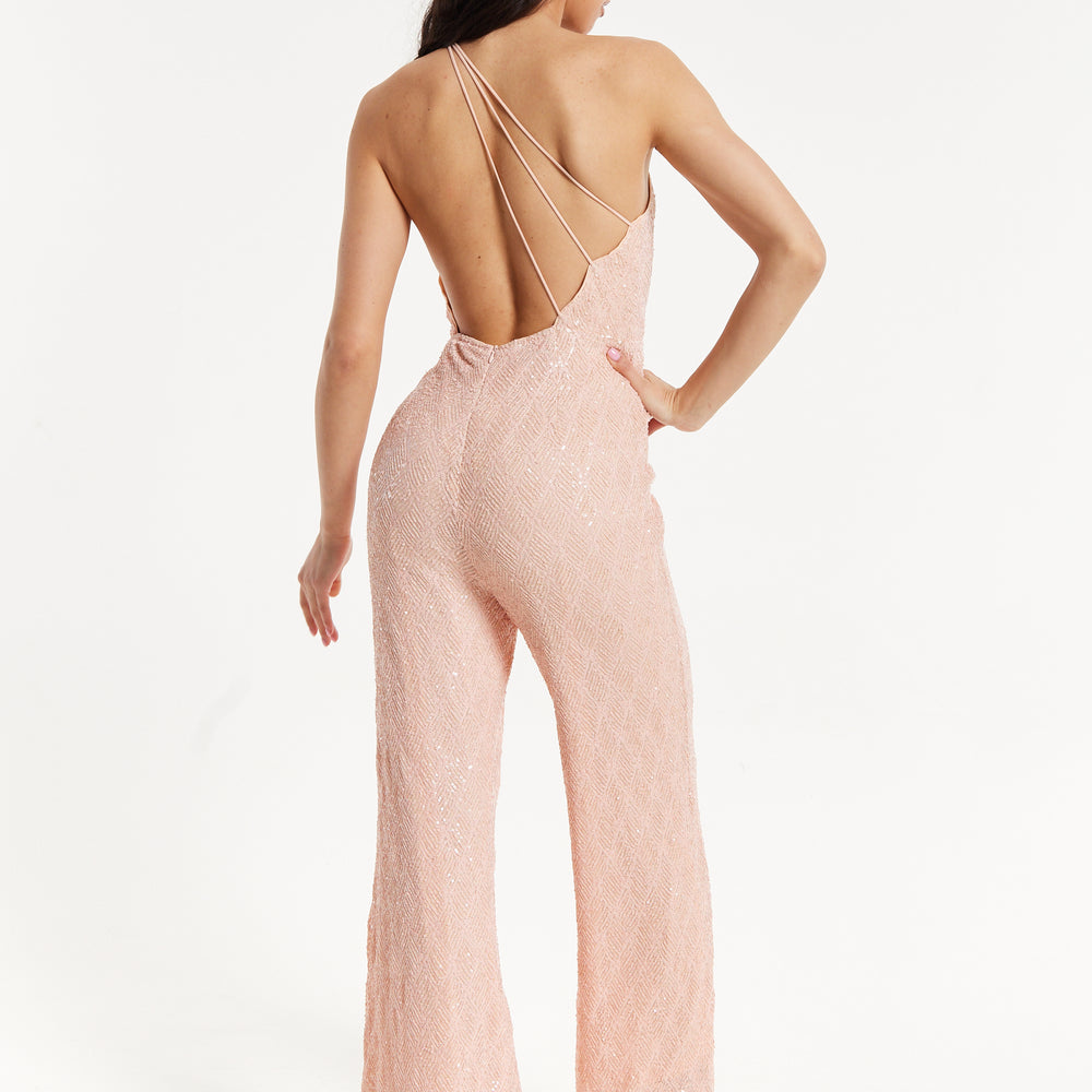 
                  
                    Pink Sequin One Shoulder Jumpsuit
                  
                