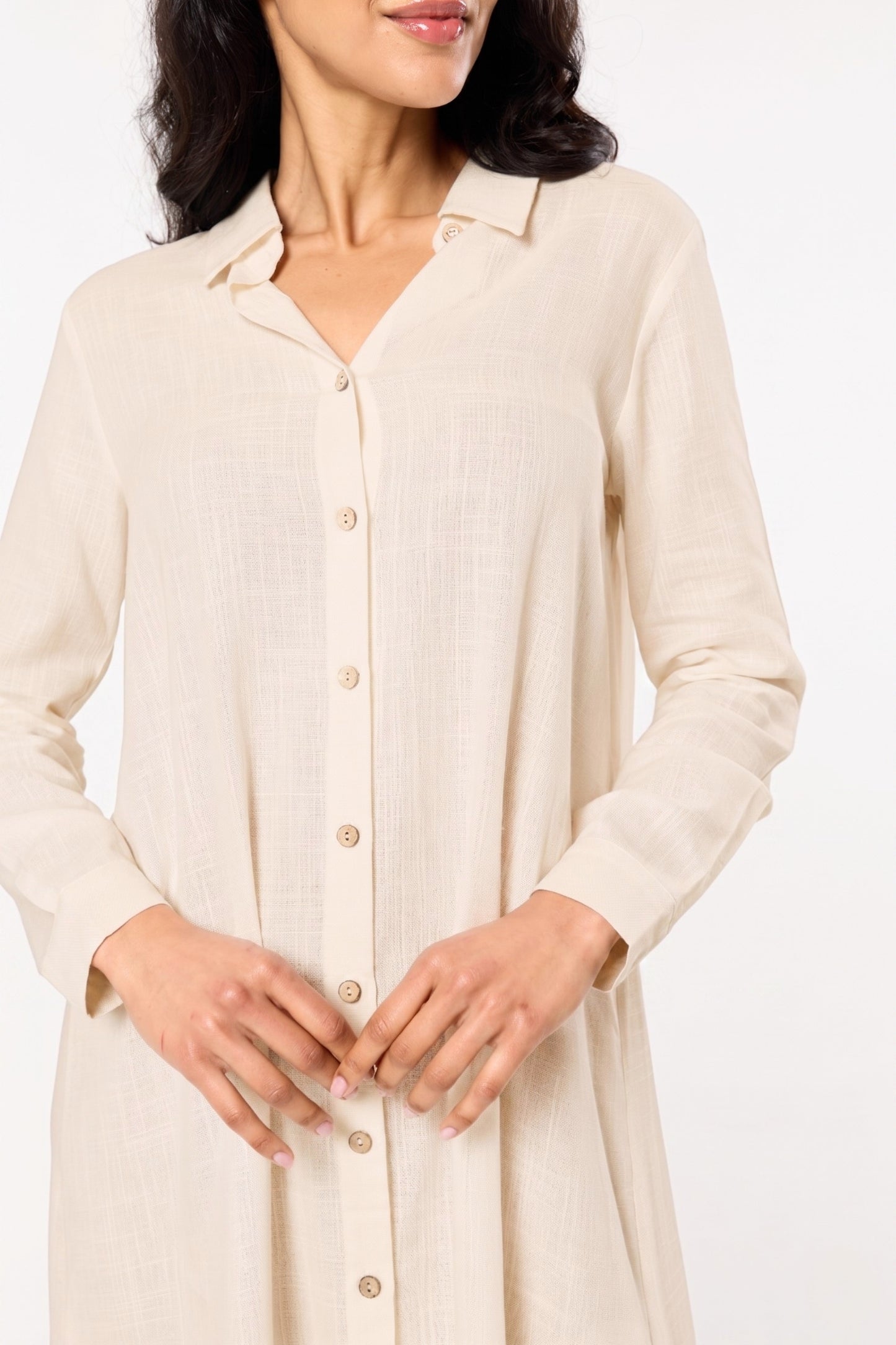 
                  
                    Beige Linen Blend Midi Dress
                  
                