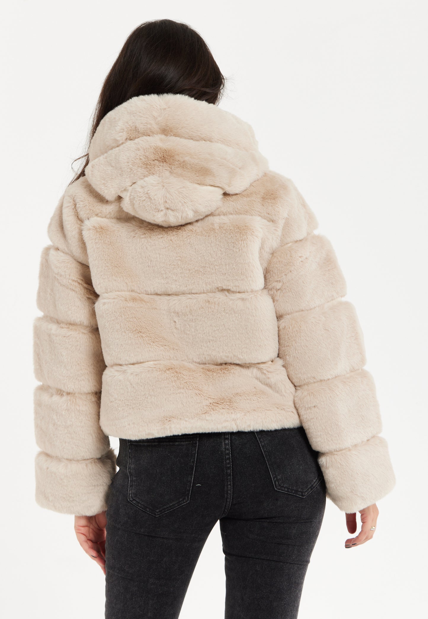 
                  
                    Liquorish Beige Puffer Jacket with Zip Detail
                  
                