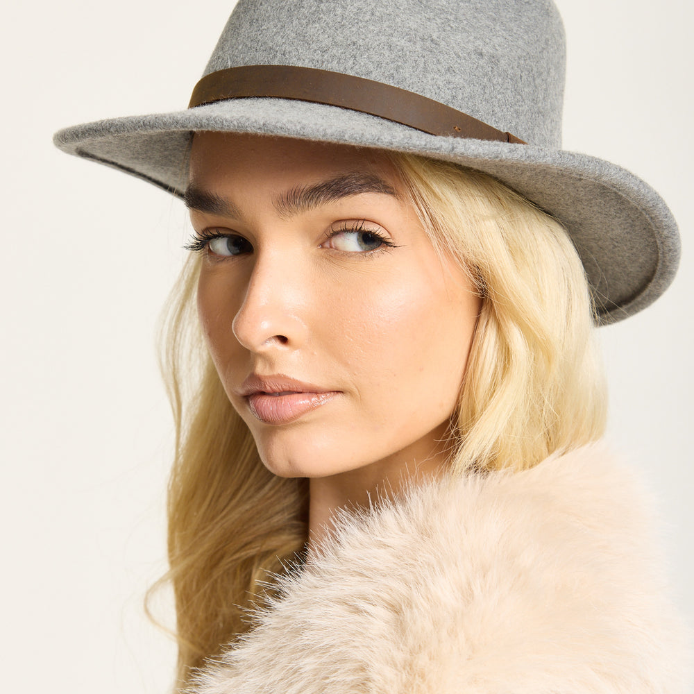 
                  
                    Grey Wool Fedora Hat
                  
                