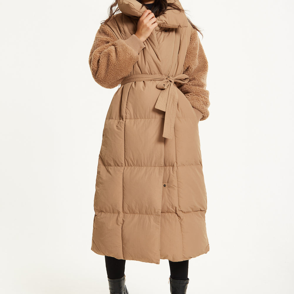 
                  
                    Camel Longline Belted Puffer Coat
                  
                
