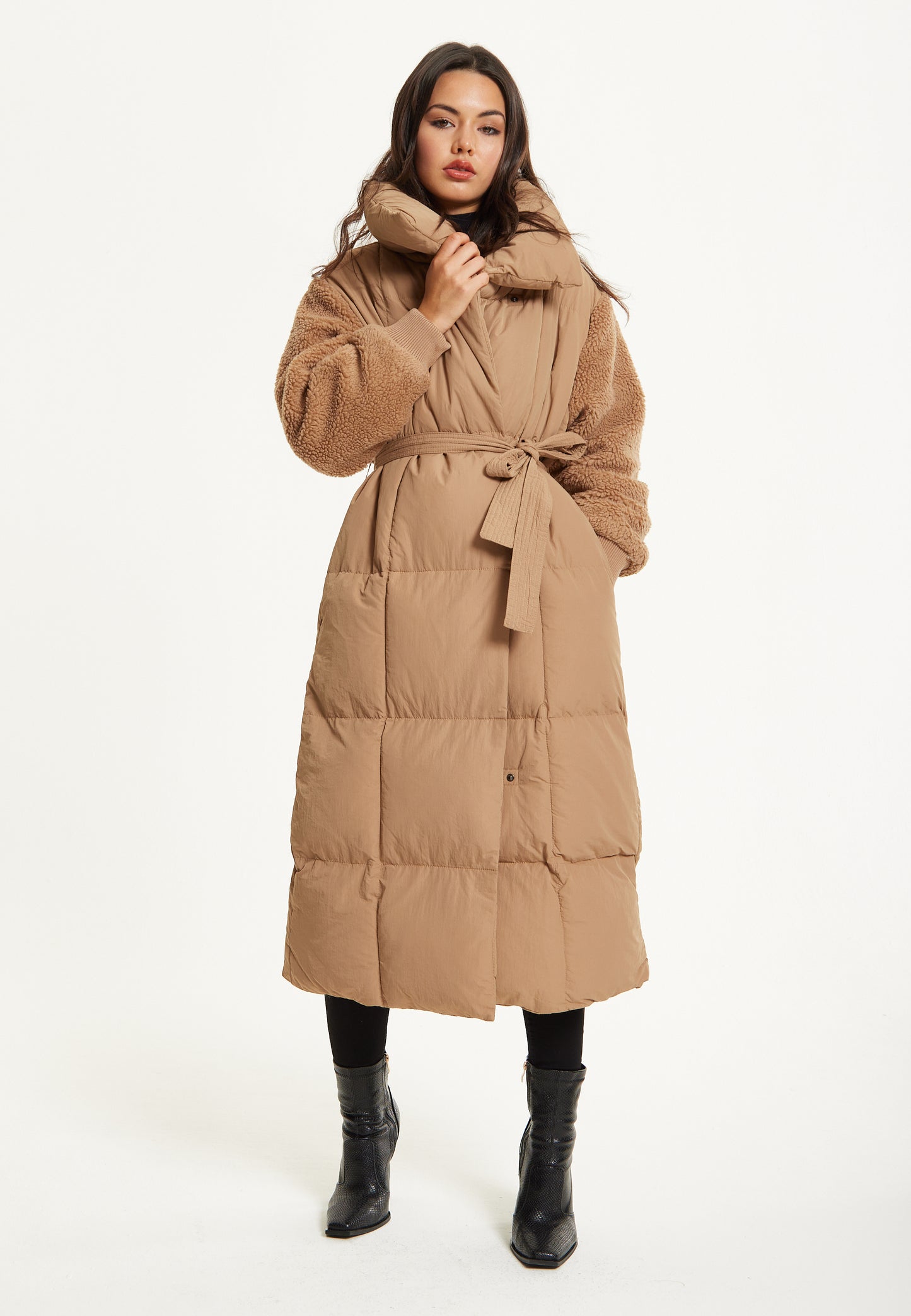 
                  
                    Camel Longline Belted Puffer Coat
                  
                