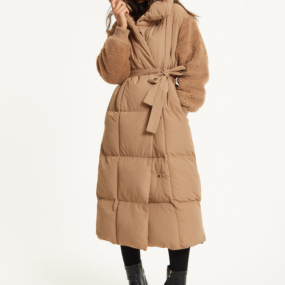 
                  
                    Camel Longline Belted Puffer Coat
                  
                