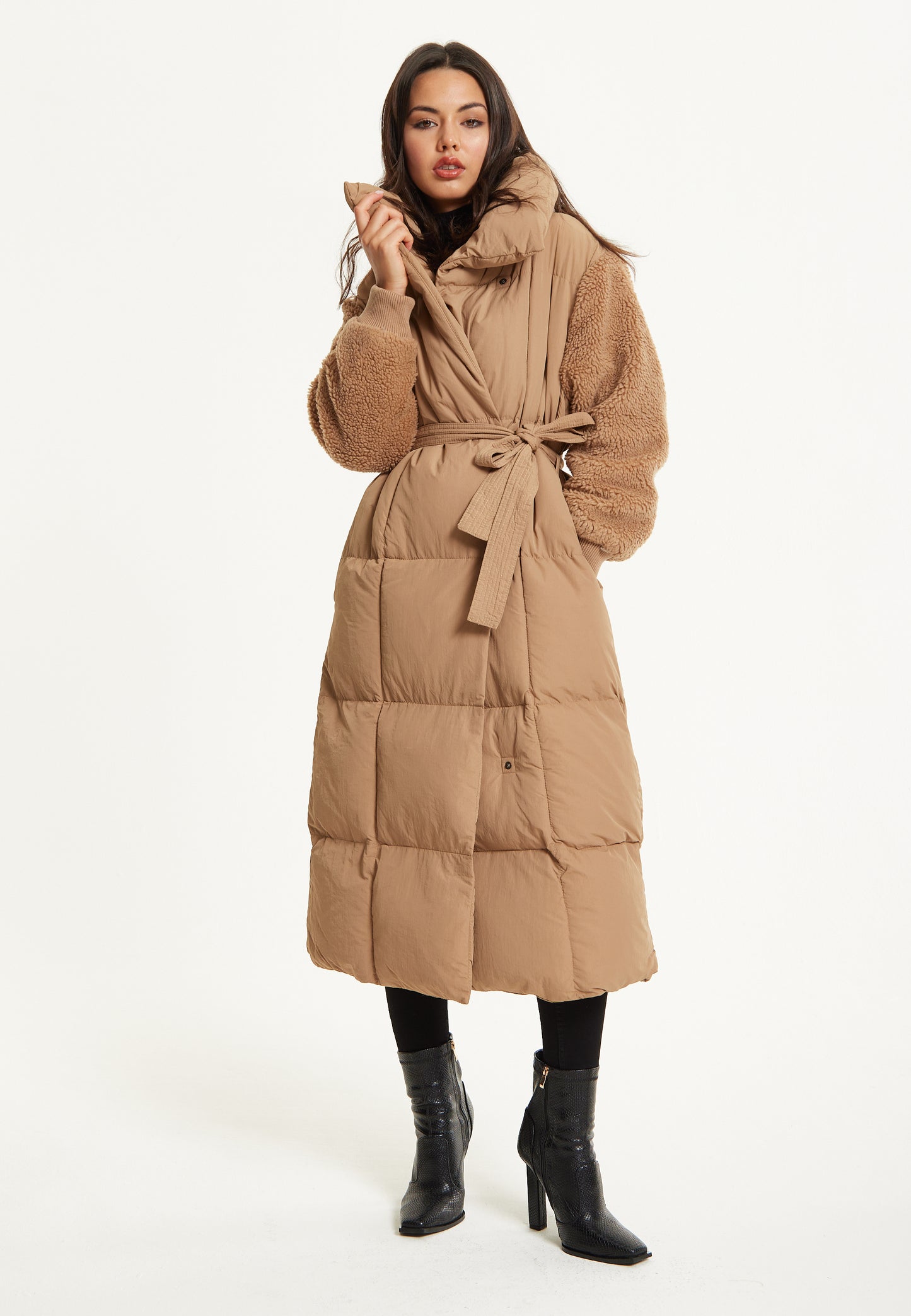 
                  
                    Camel Longline Belted Puffer Coat
                  
                