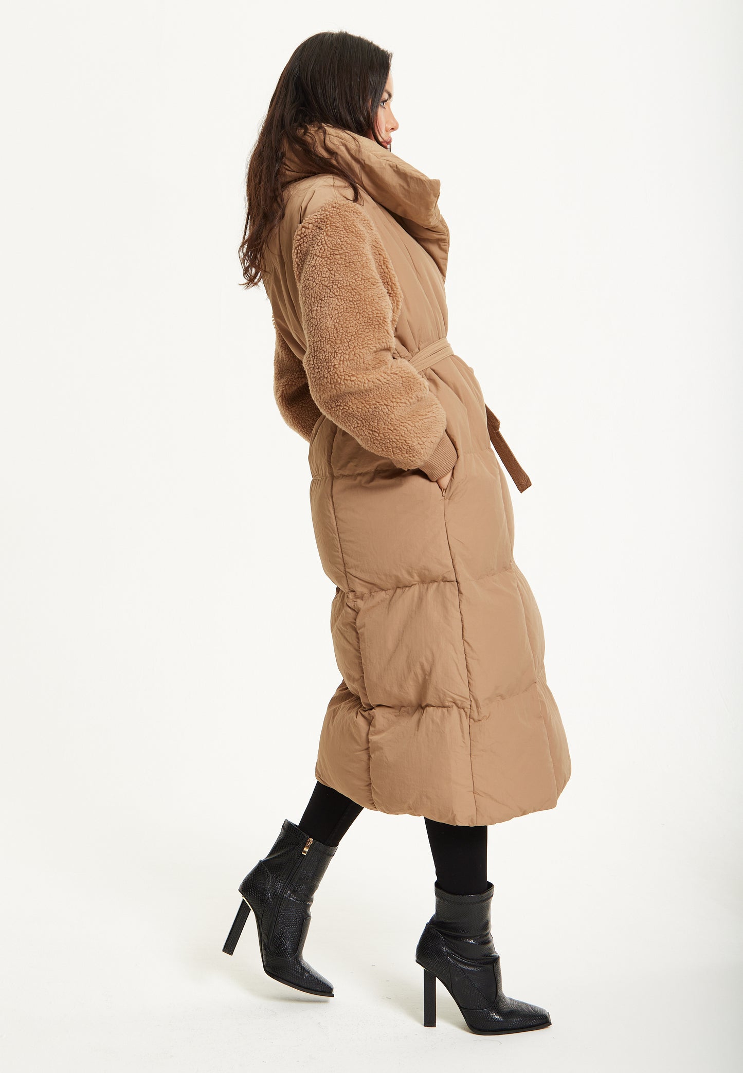 
                  
                    Camel Longline Belted Puffer Coat
                  
                