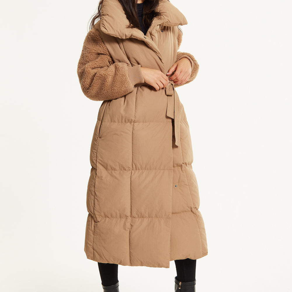 
                  
                    Camel Longline Belted Puffer Coat
                  
                