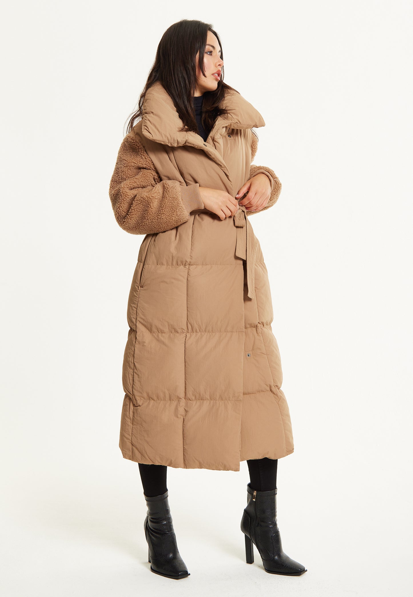 
                  
                    Camel Longline Belted Puffer Coat
                  
                