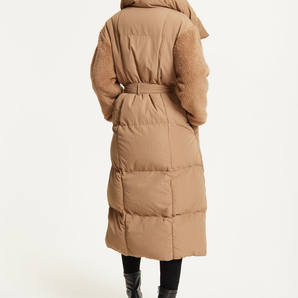 
                  
                    Camel Longline Belted Puffer Coat
                  
                