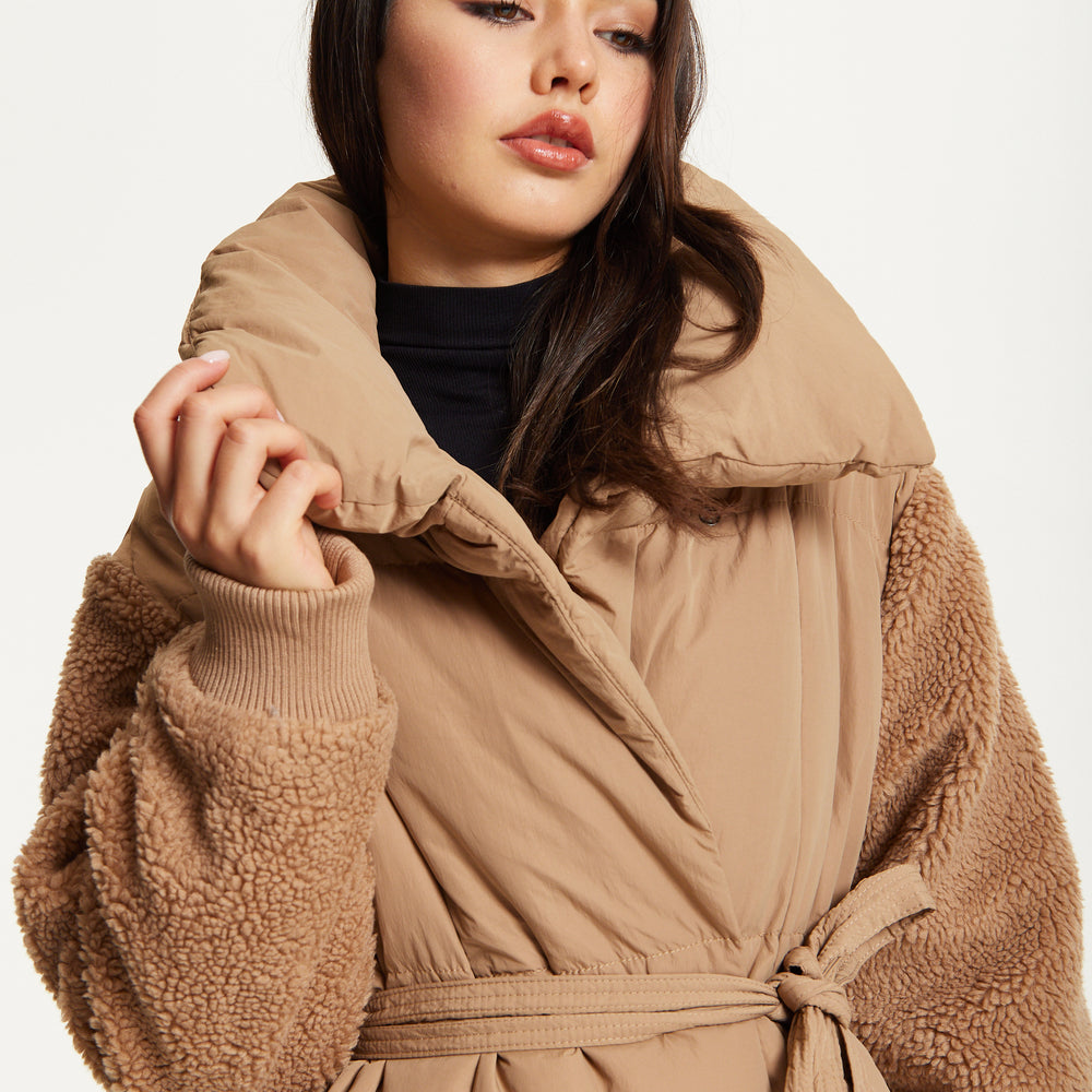 
                  
                    Camel Longline Belted Puffer Coat
                  
                
