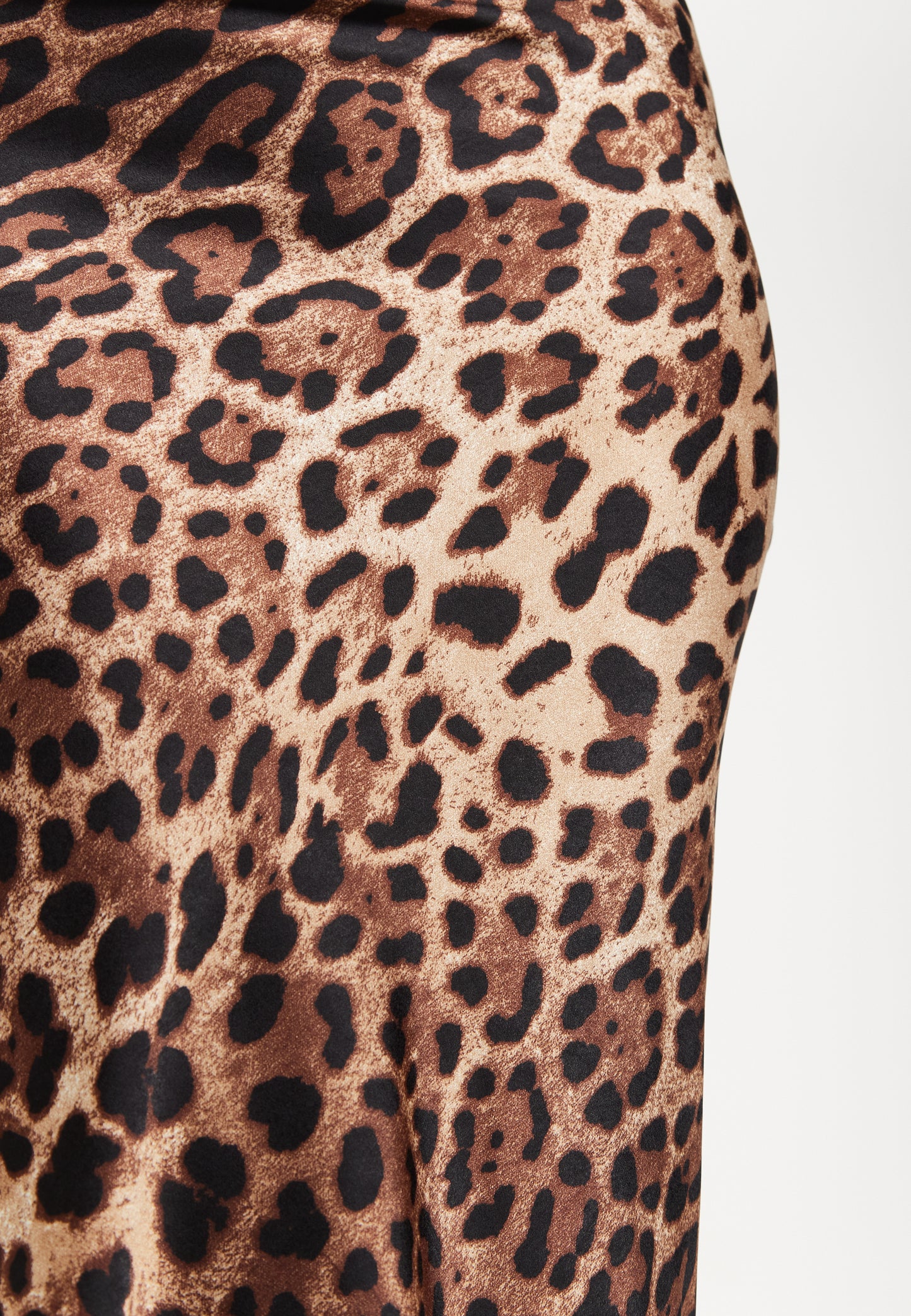 
                  
                    Liquorish Bias Cut Leopard Satin Midi Skirt
                  
                