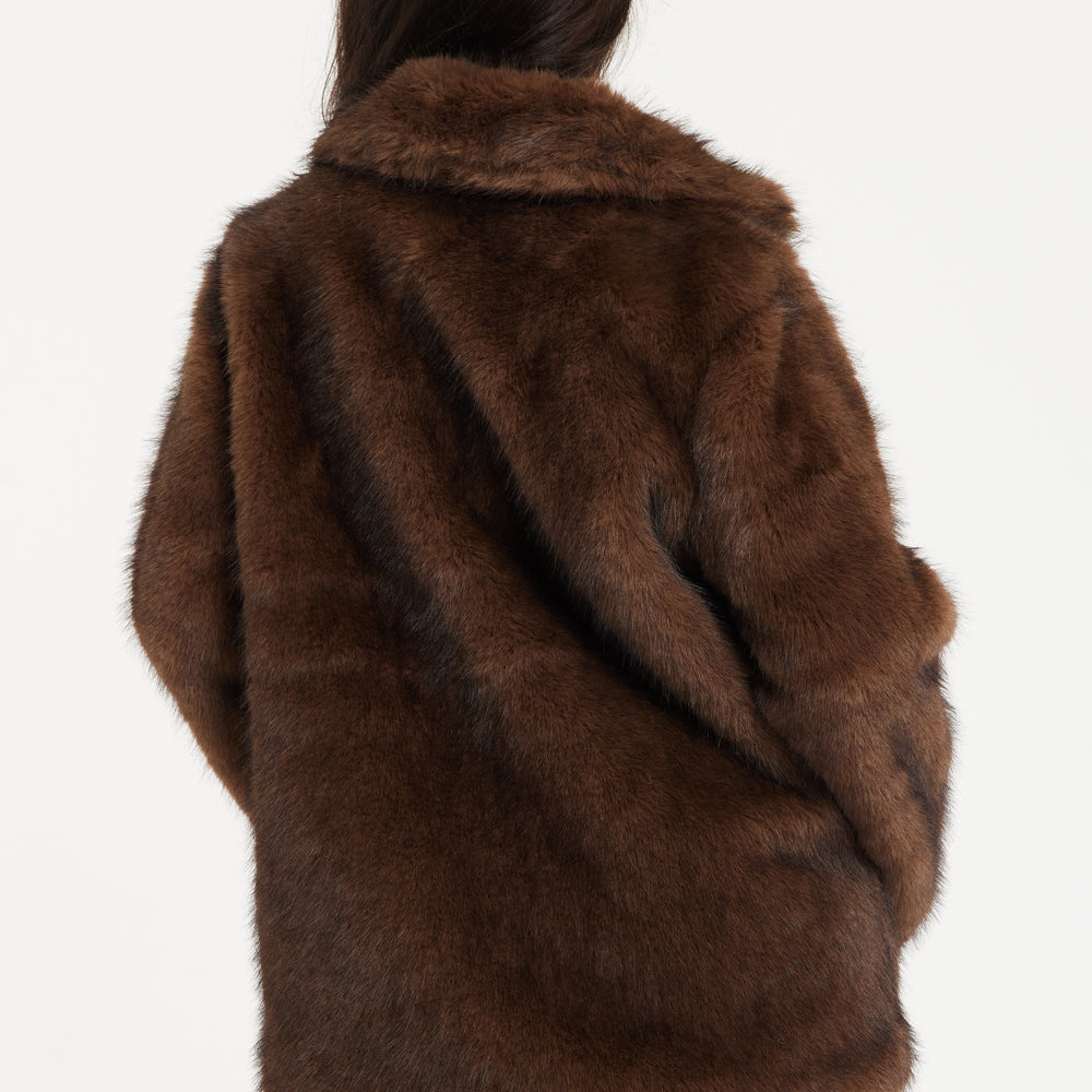 
                  
                    Liquorish Longline Coat in Brown
                  
                