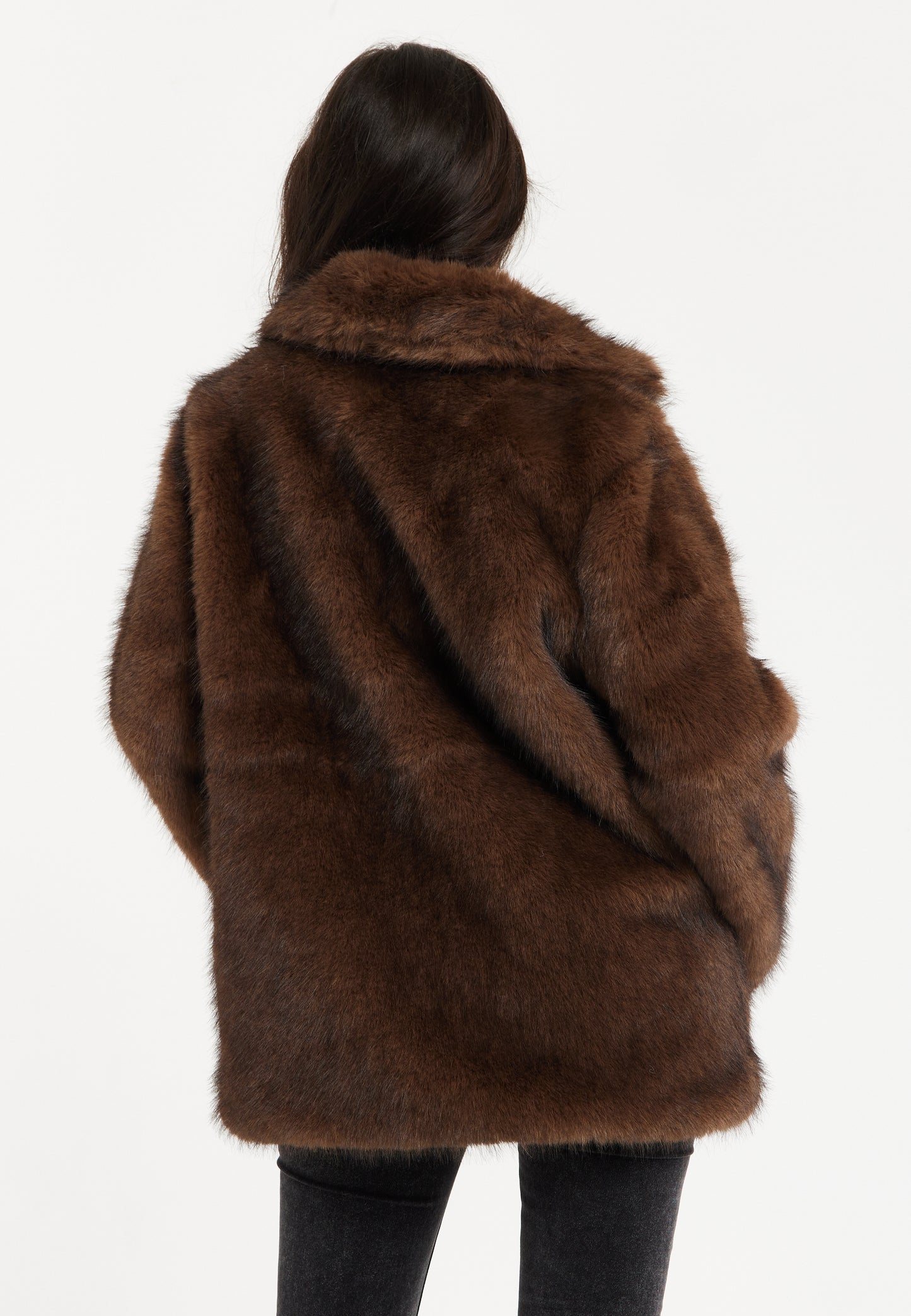 
                  
                    Liquorish Longline Coat in Brown
                  
                