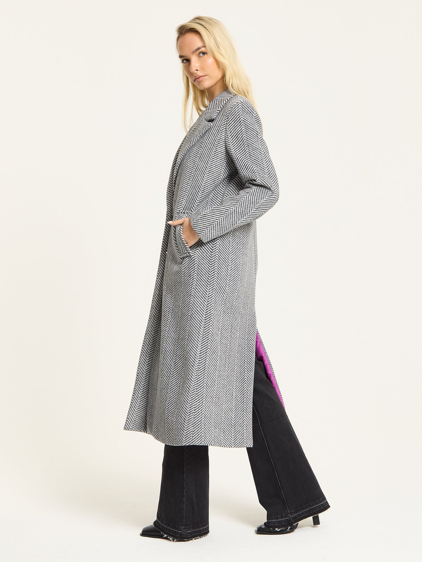 
                  
                    Herringbone Longline Tailored Coat
                  
                