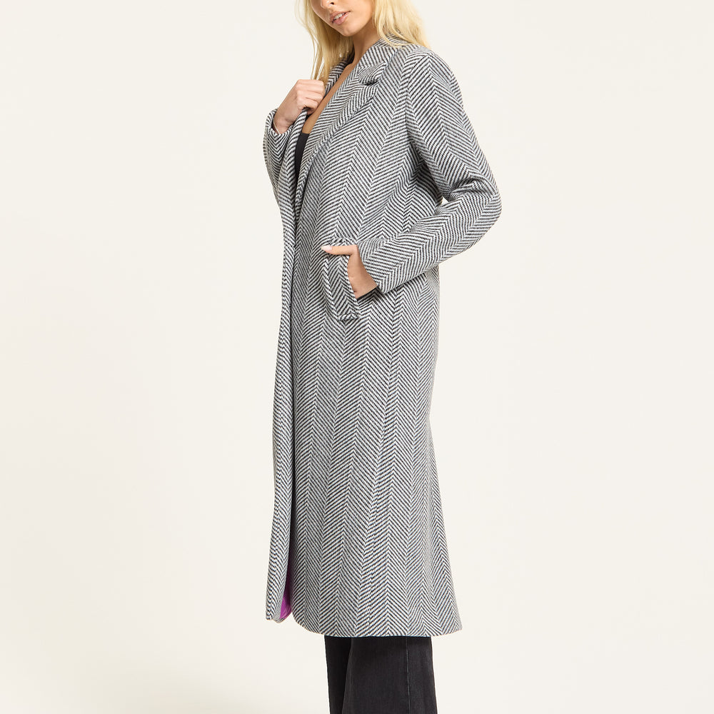 
                  
                    Herringbone Longline Tailored Coat
                  
                