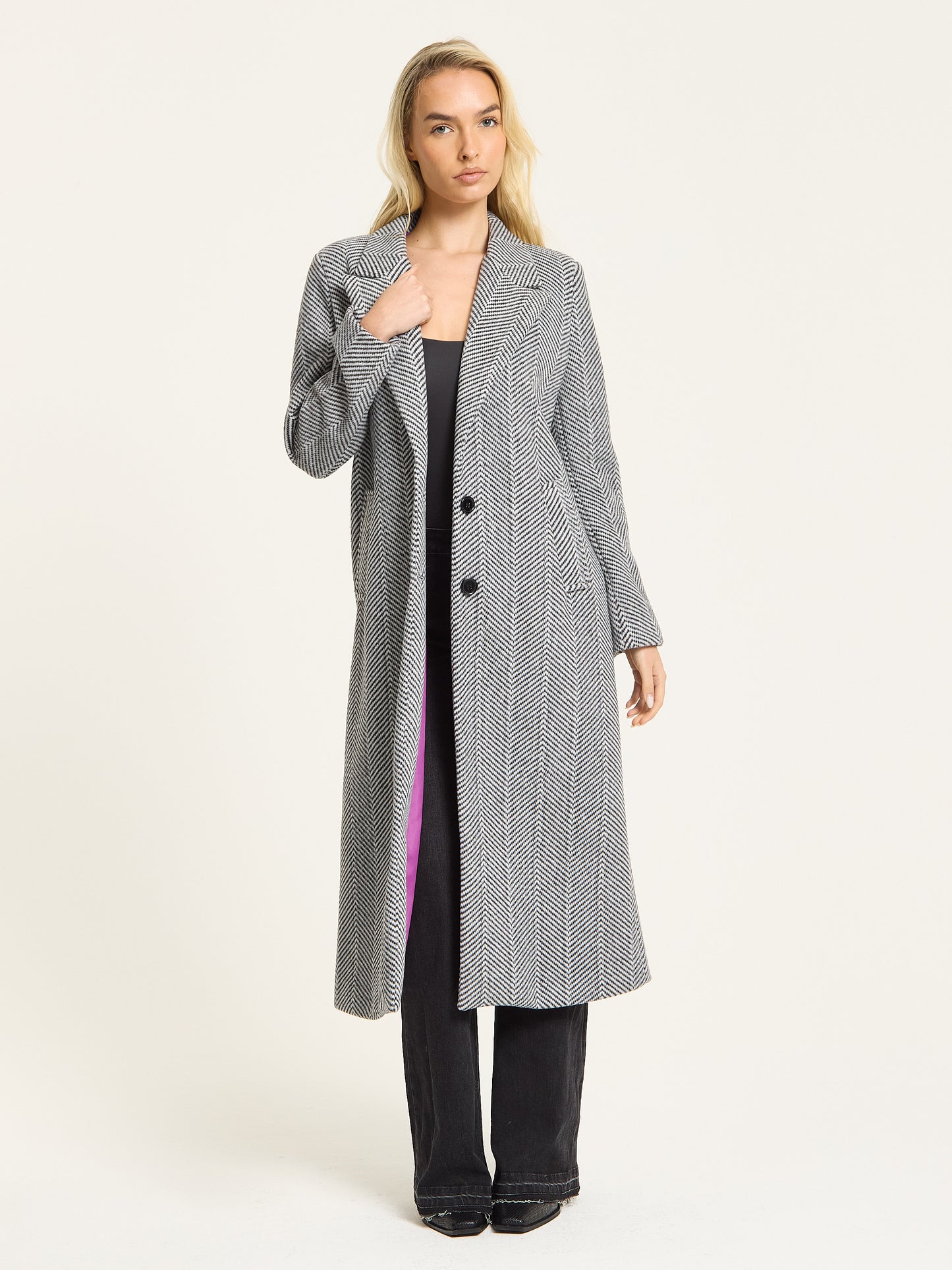 
                  
                    Herringbone Longline Tailored Coat
                  
                