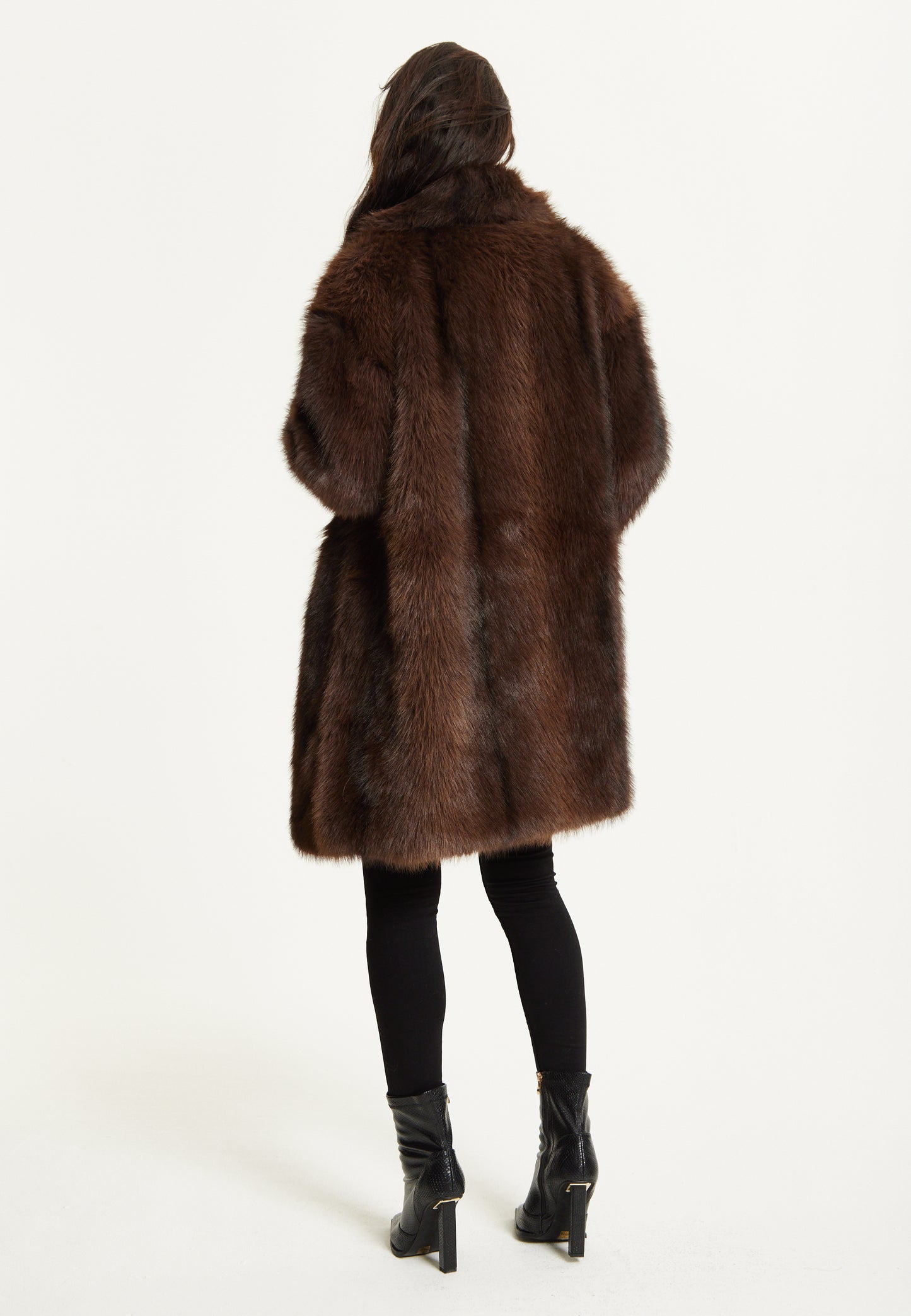 
                  
                    Chocolate Brown Faux Fur Midi Coat
                  
                