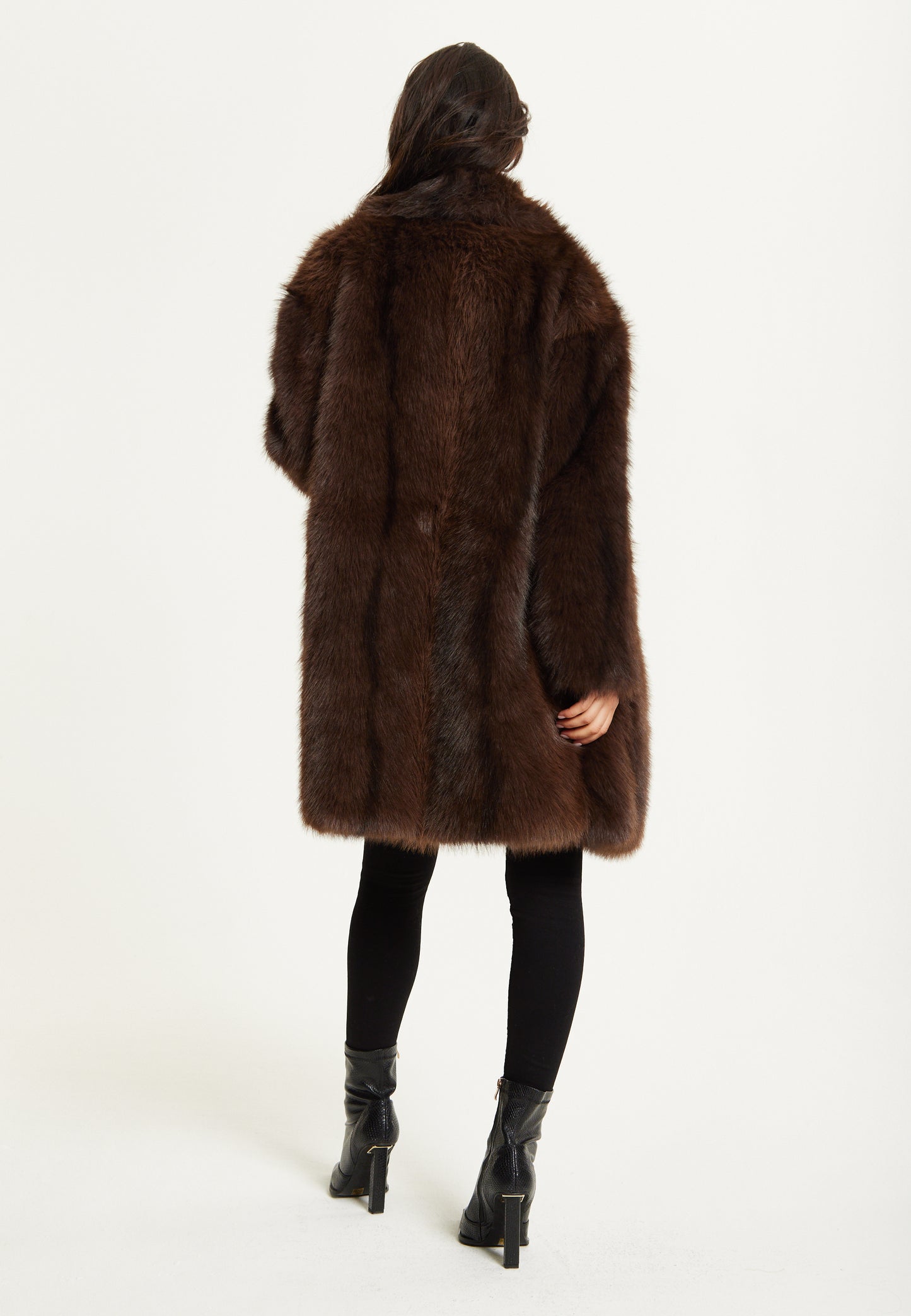 
                  
                    Chocolate Brown Faux Fur Midi Coat
                  
                
