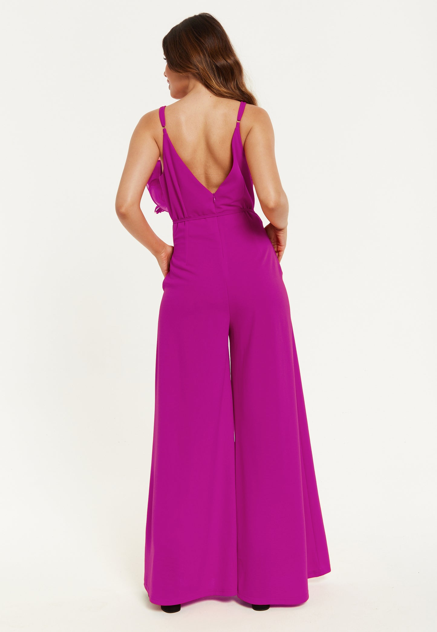 
                  
                    Liquorish Elegant Fuchsia Jumpsuit with Floral Shoulder Detail
                  
                