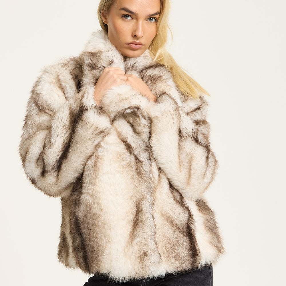 
                  
                    Beige Ombre Faux Fur Coat
                  
                