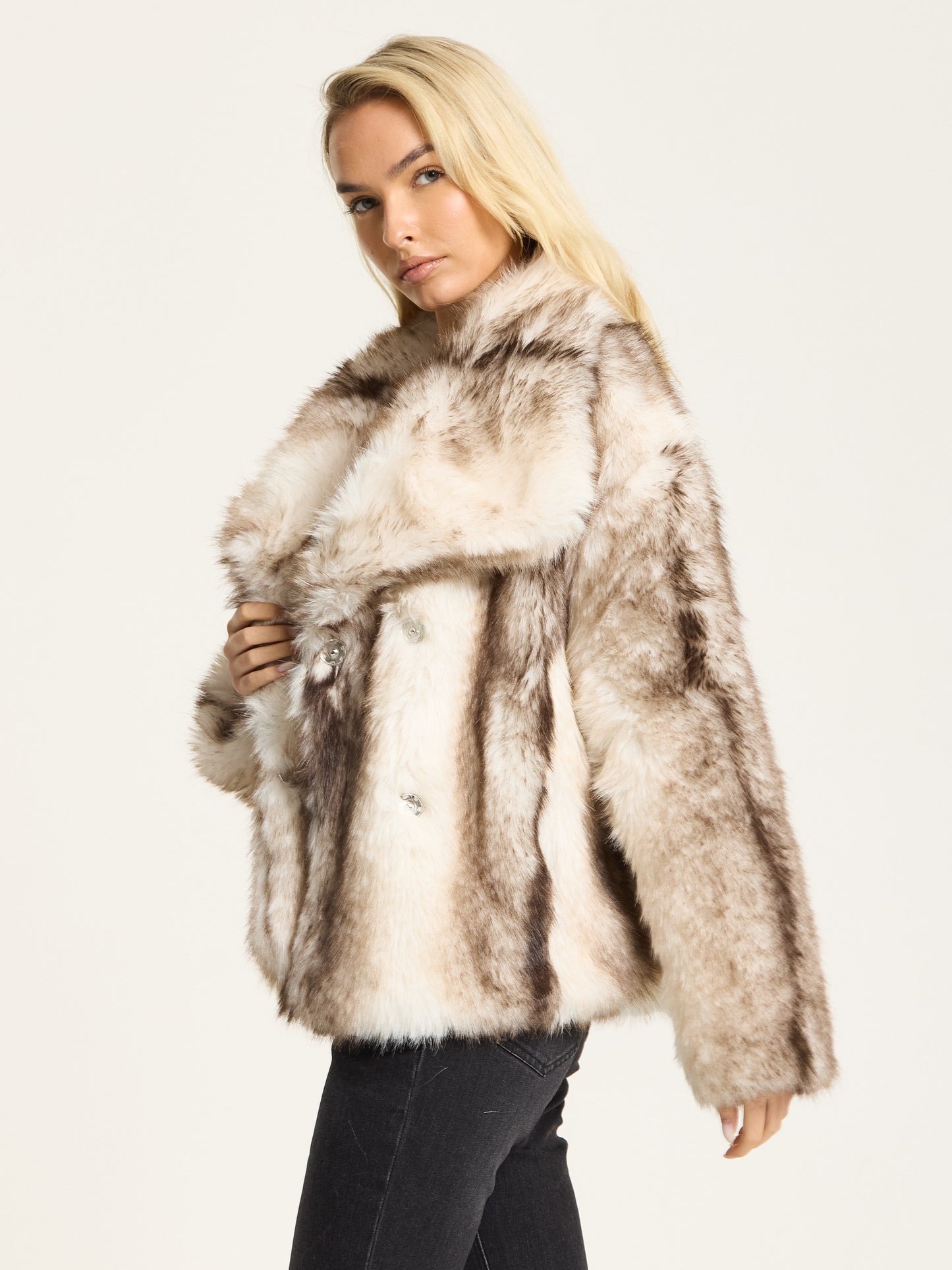 
                  
                    Beige Ombre Faux Fur Coat
                  
                