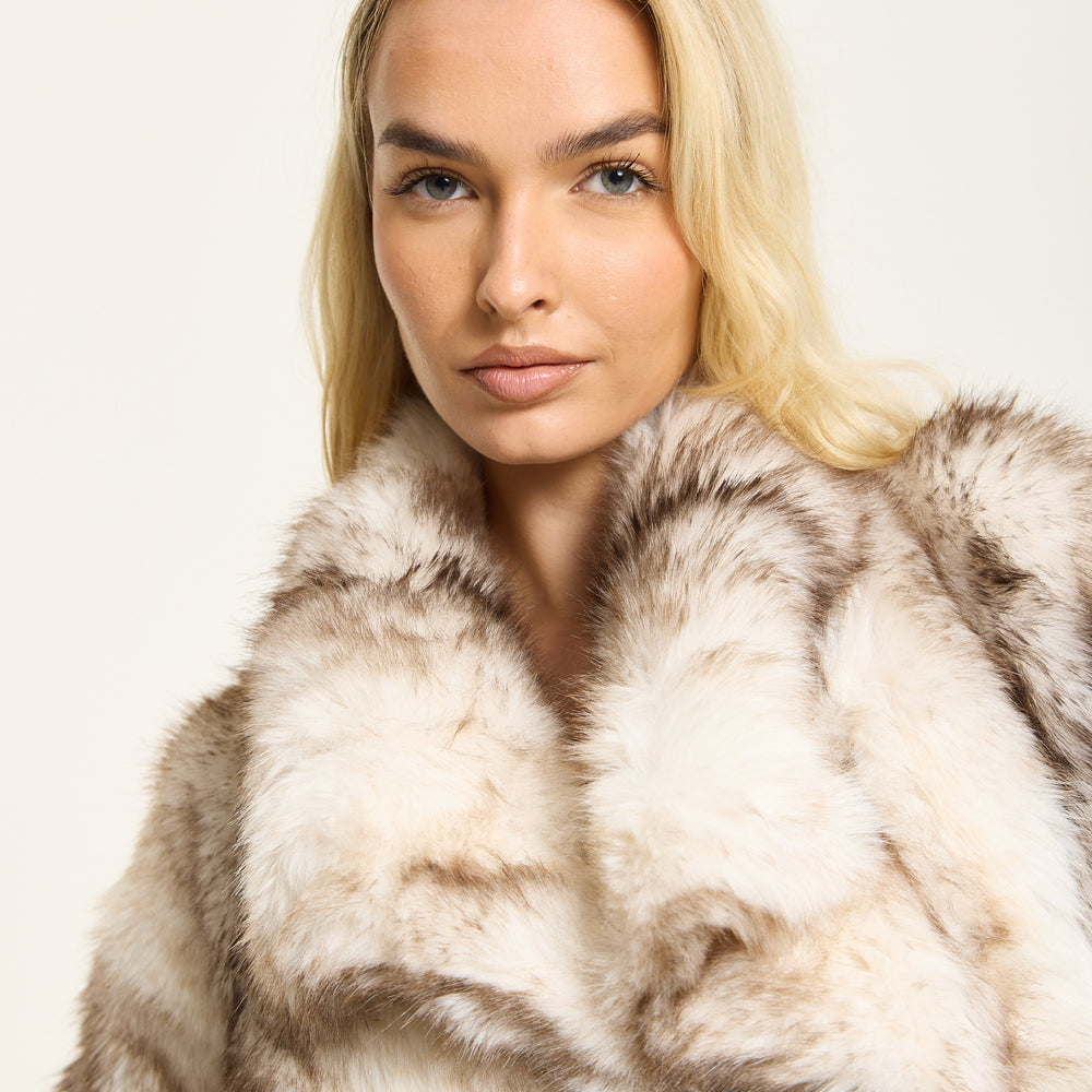 
                  
                    Beige Ombre Faux Fur Coat
                  
                