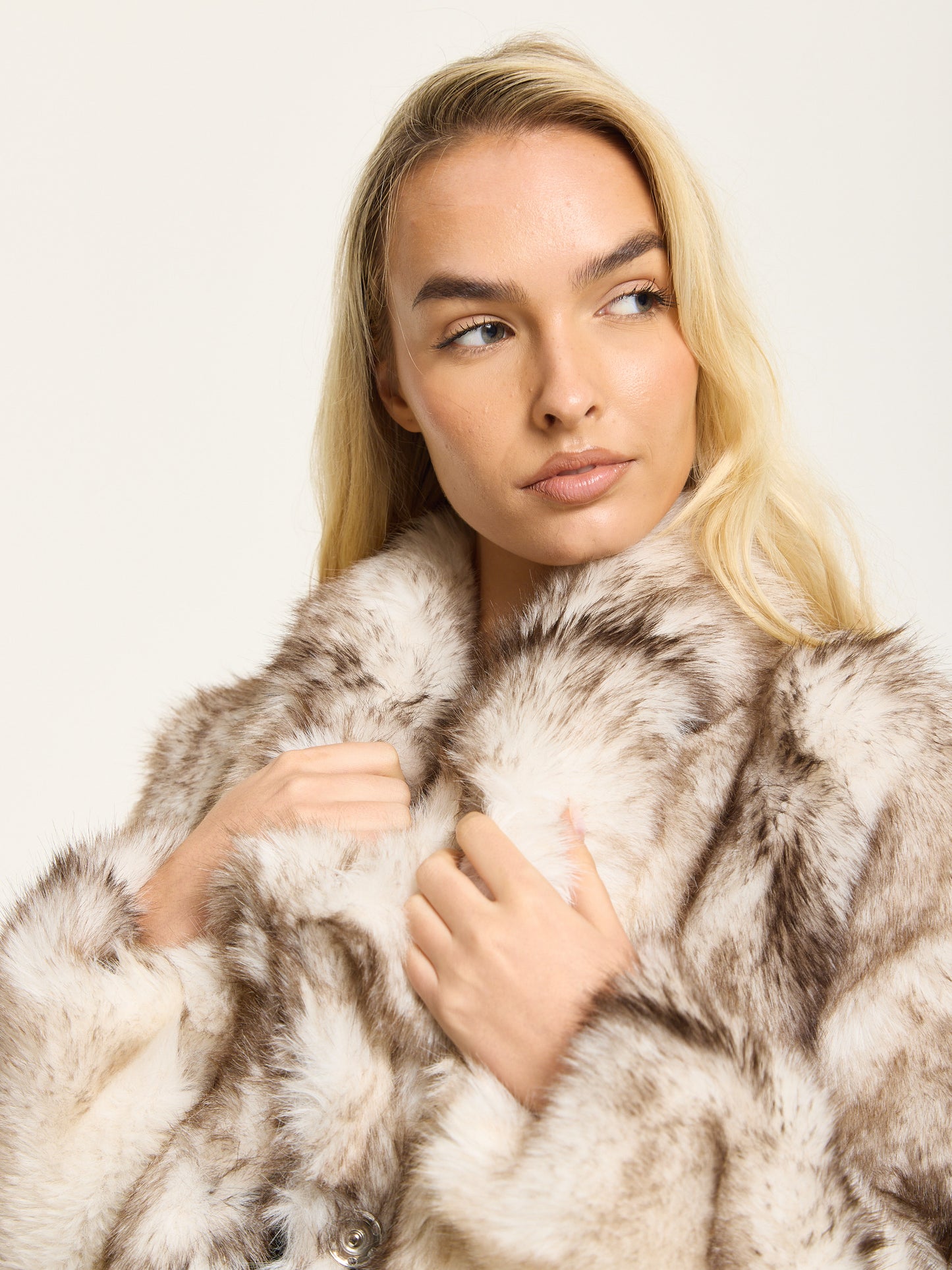
                  
                    Beige Ombre Faux Fur Coat
                  
                