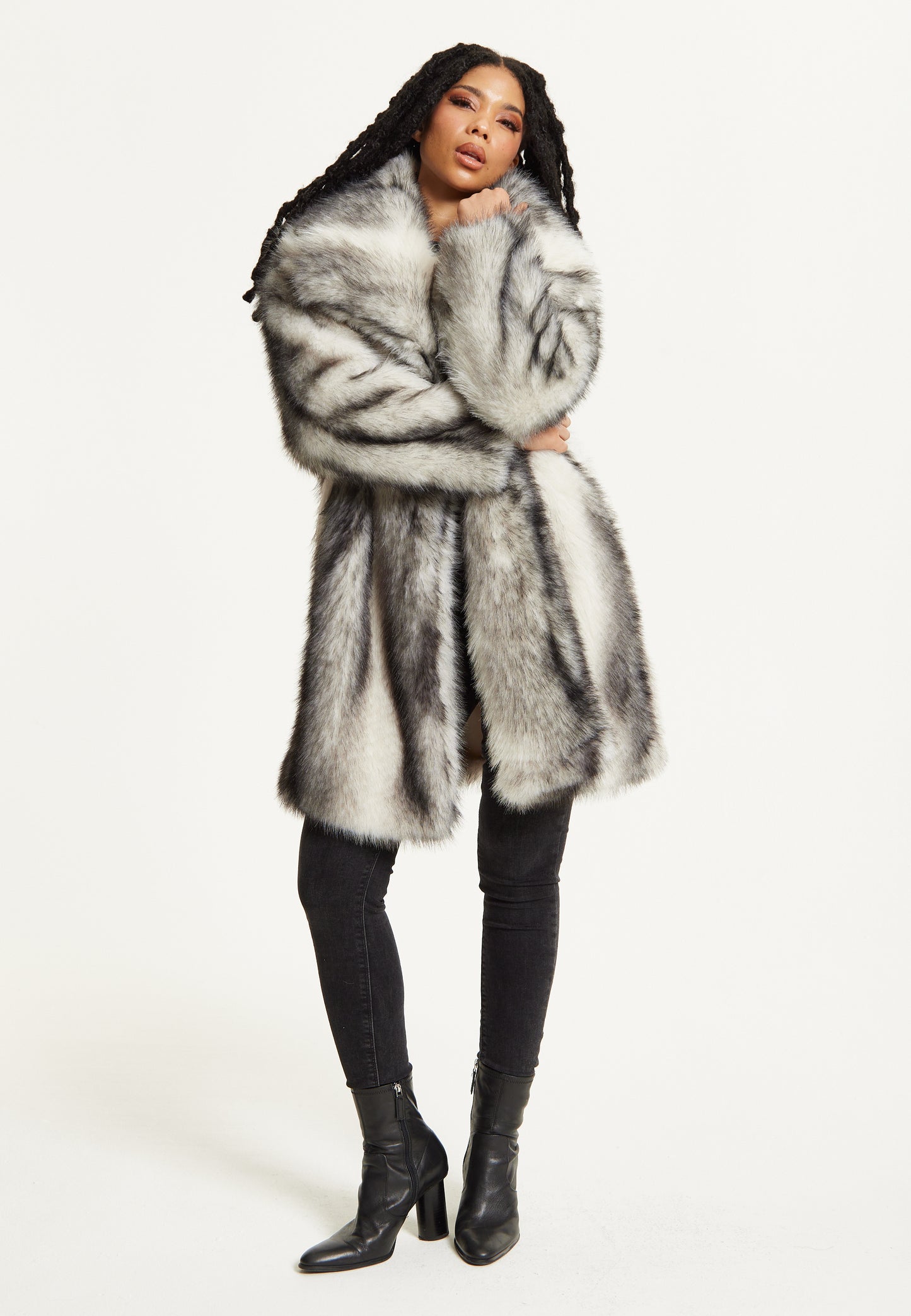 
                  
                    Grey Ombre Faux Fur Midi Coat
                  
                