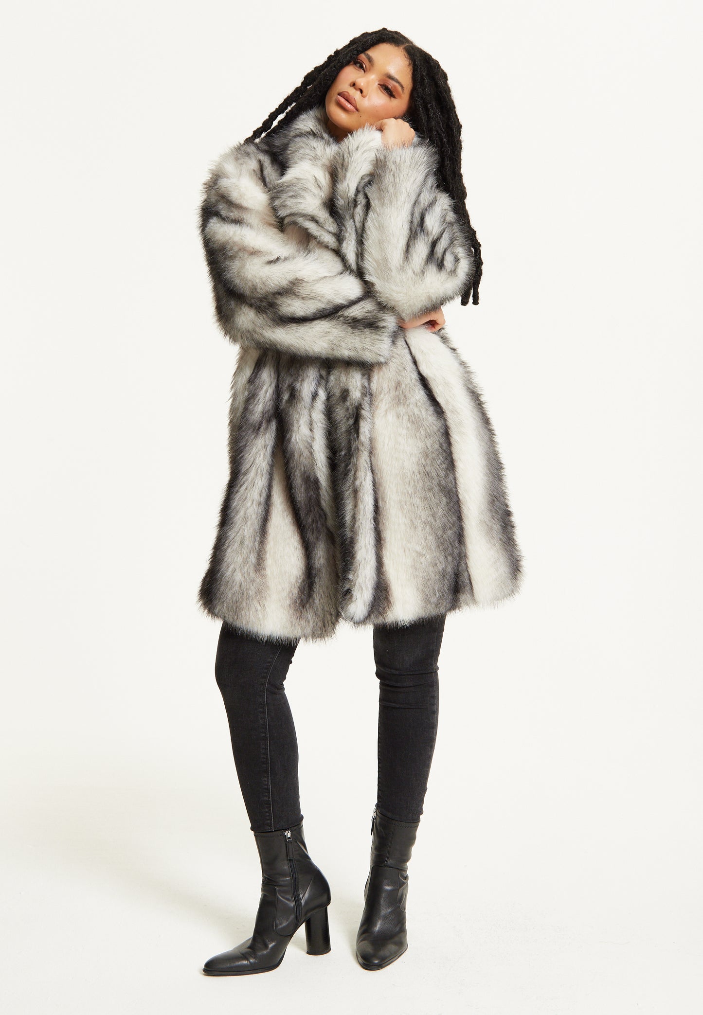 
                  
                    Grey Ombre Faux Fur Midi Coat
                  
                