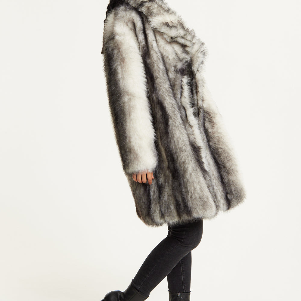 
                  
                    Grey Ombre Faux Fur Midi Coat
                  
                