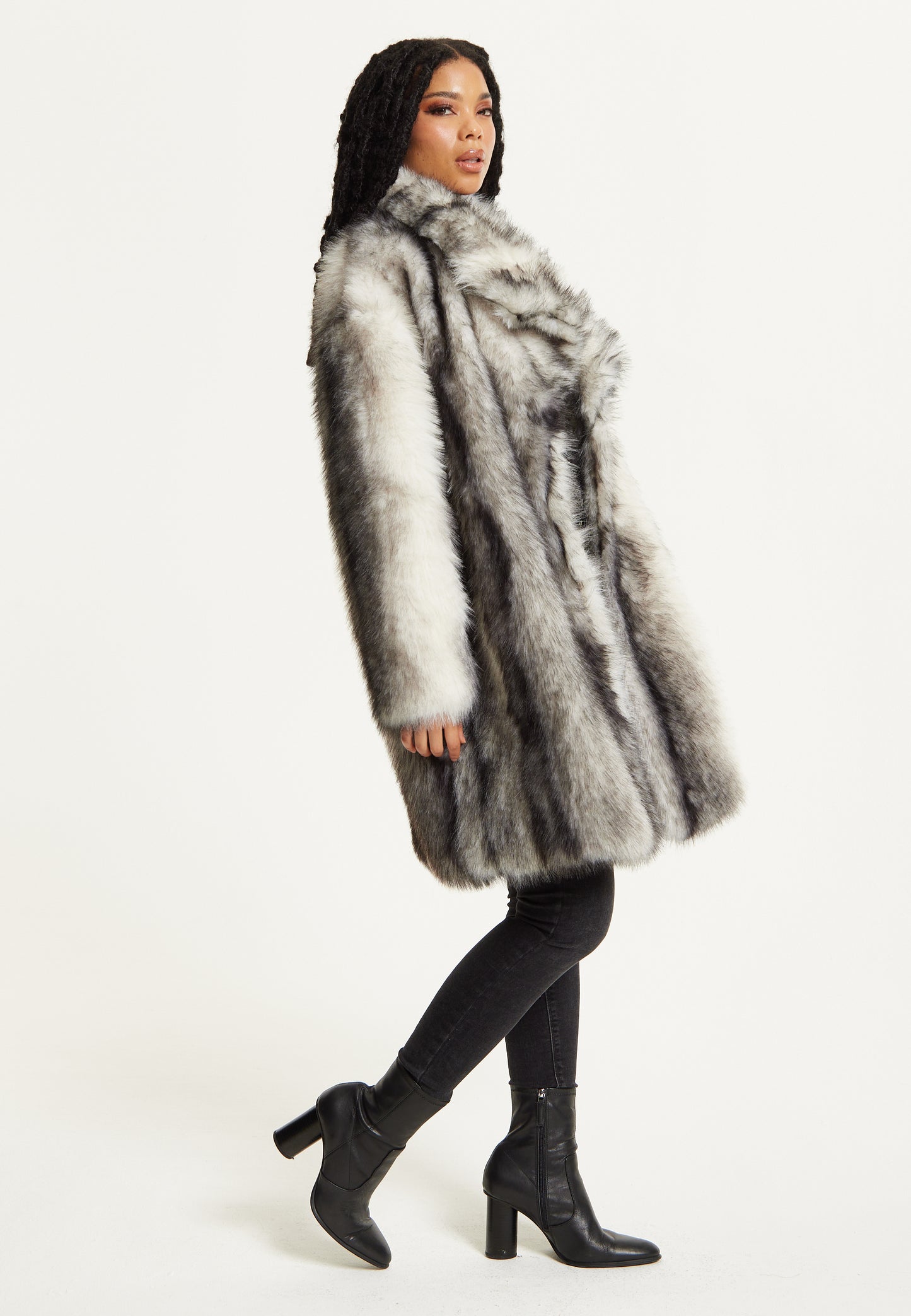 
                  
                    Grey Ombre Faux Fur Midi Coat
                  
                