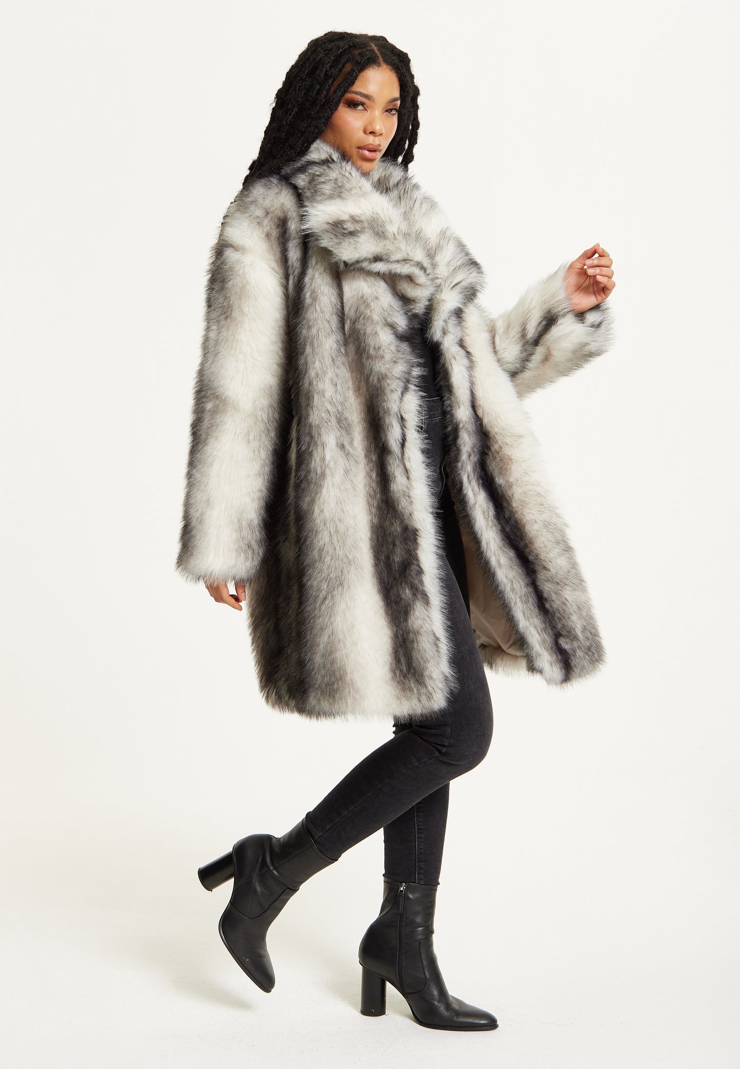 
                  
                    Grey Ombre Faux Fur Midi Coat
                  
                