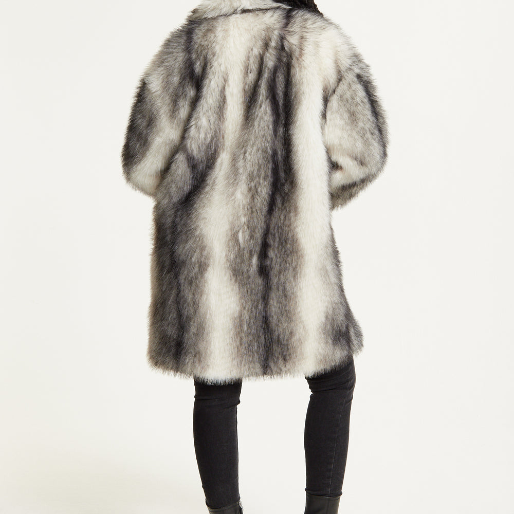 
                  
                    Grey Ombre Faux Fur Midi Coat
                  
                