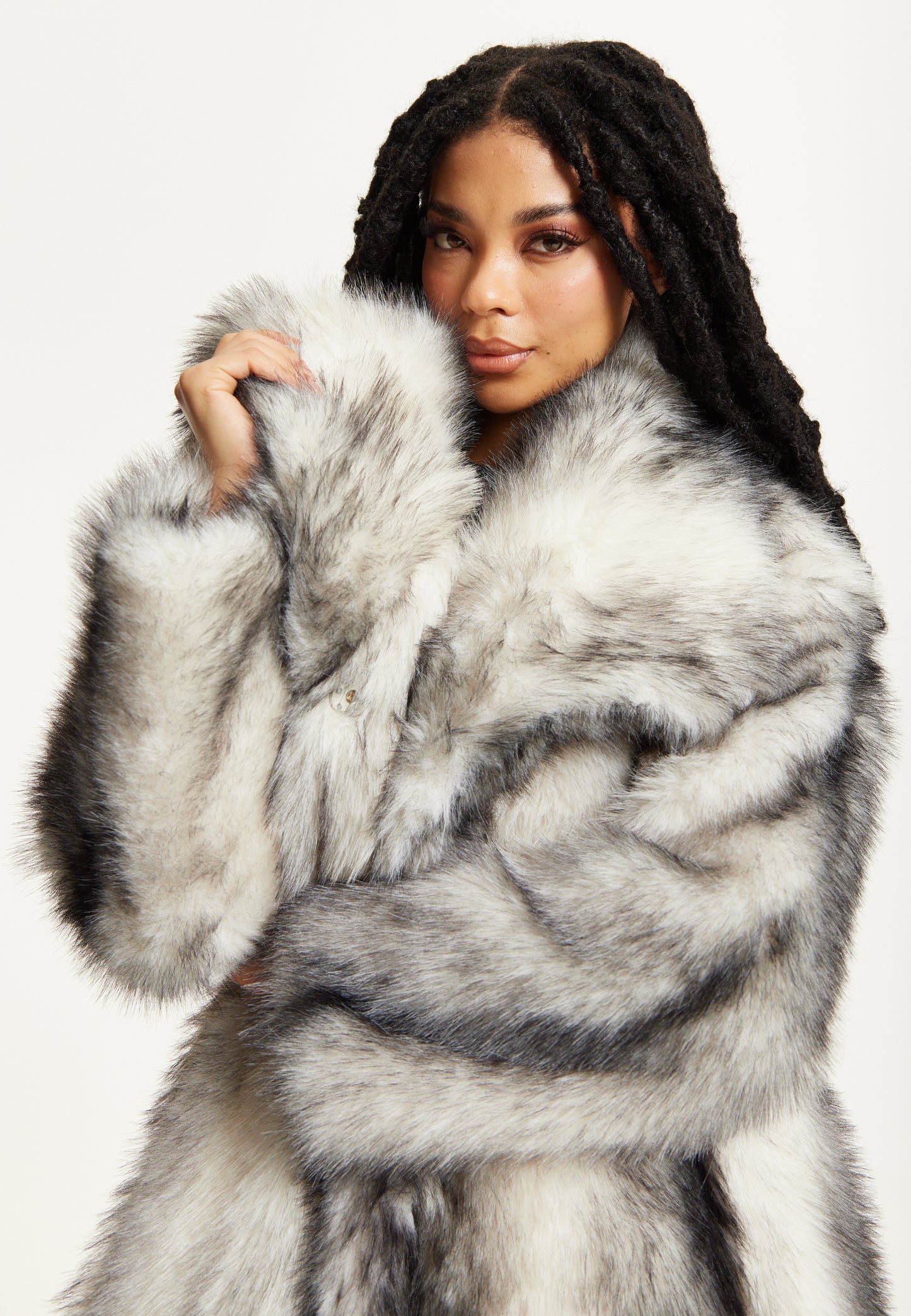 
                  
                    Grey Ombre Faux Fur Midi Coat
                  
                