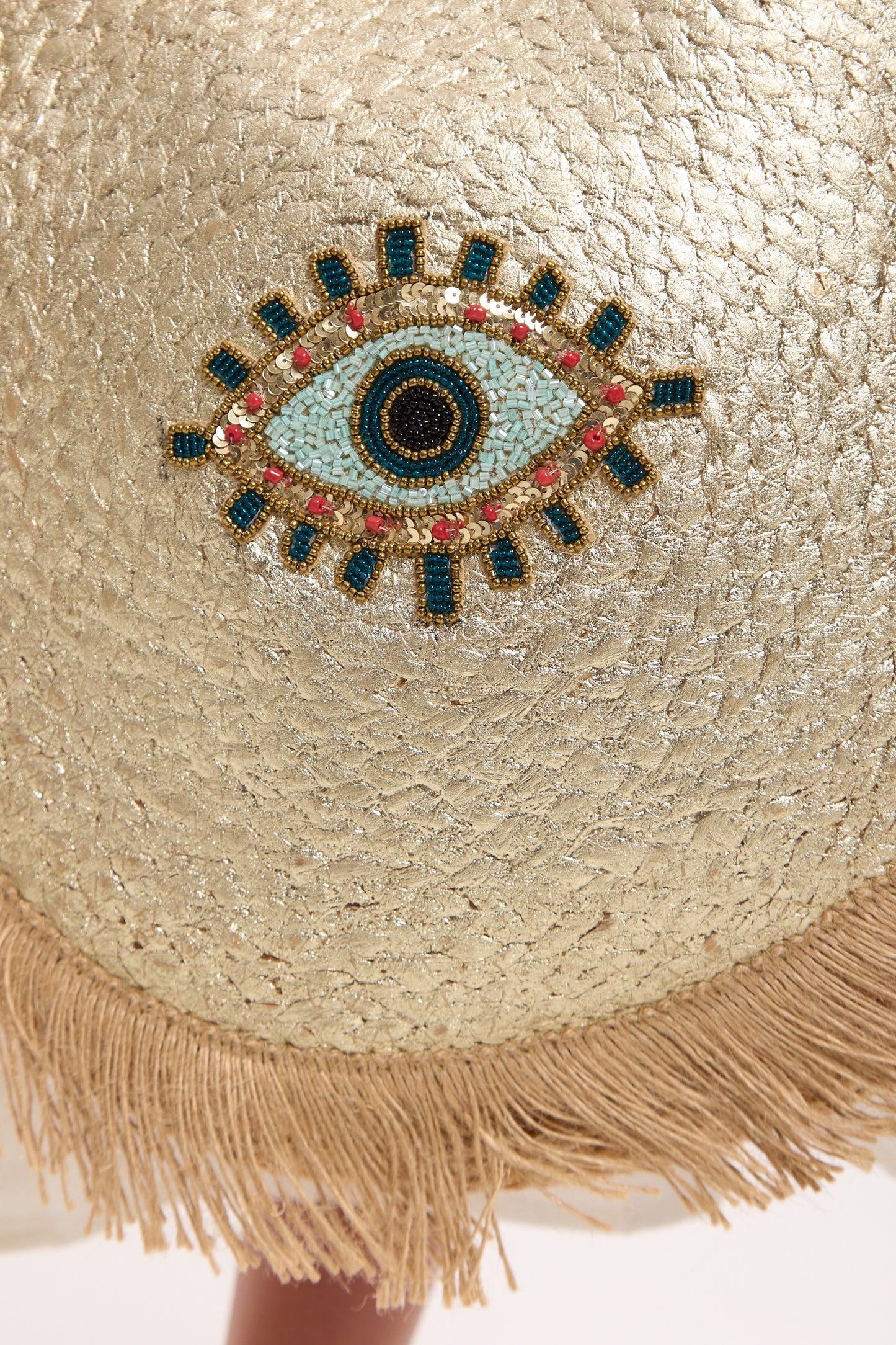 
                  
                    Evil Eye Sequin Round Fringe Jute Tote Bag
                  
                