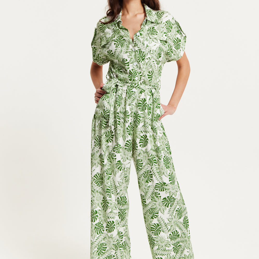 
                  
                    Liquorish Green Leaf Printed Jumpsuit
                  
                