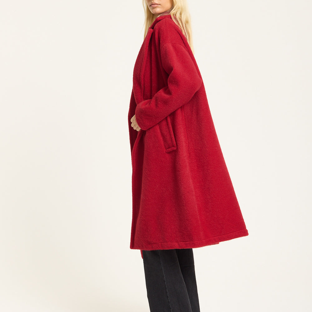 
                  
                    Red Wool Blend Double Breasted Coat
                  
                